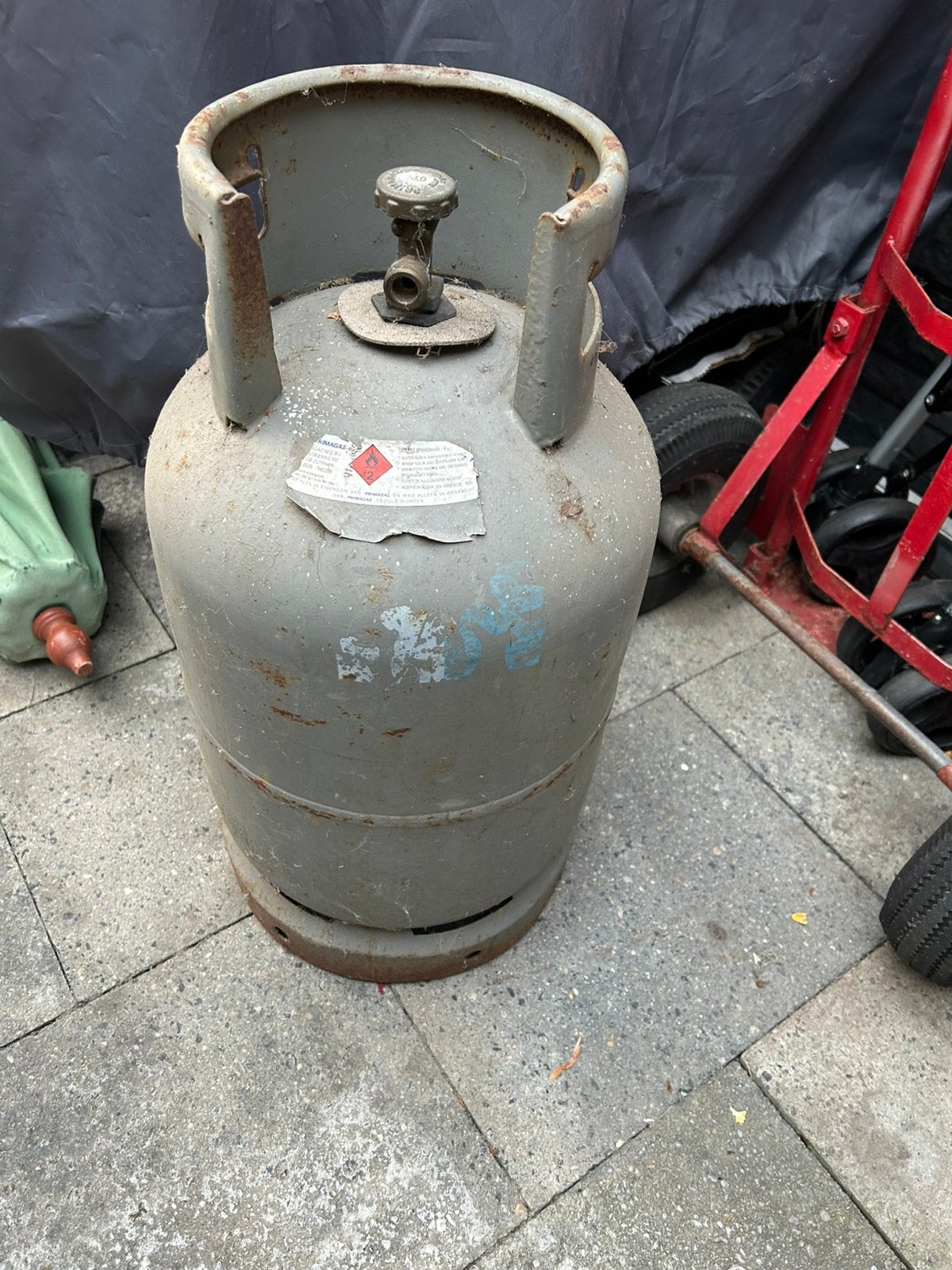 Gasfles, 12,6 kg, staat nog wat erin, goed staat, Ophalen of Verzenden, Zo goed als nieuw