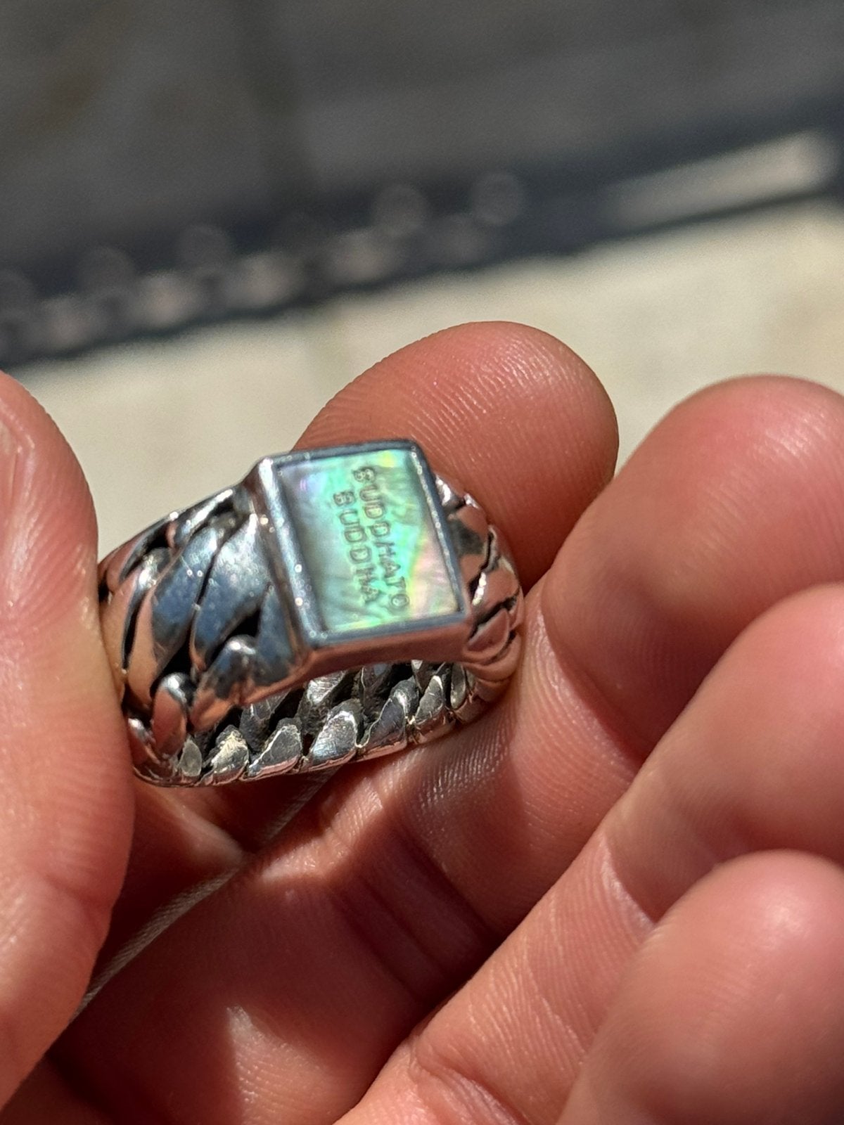 buddha to buddha ring maat 19 (zilver), Ophalen, Gebruikt, 19 tot 20, Dame of Heer