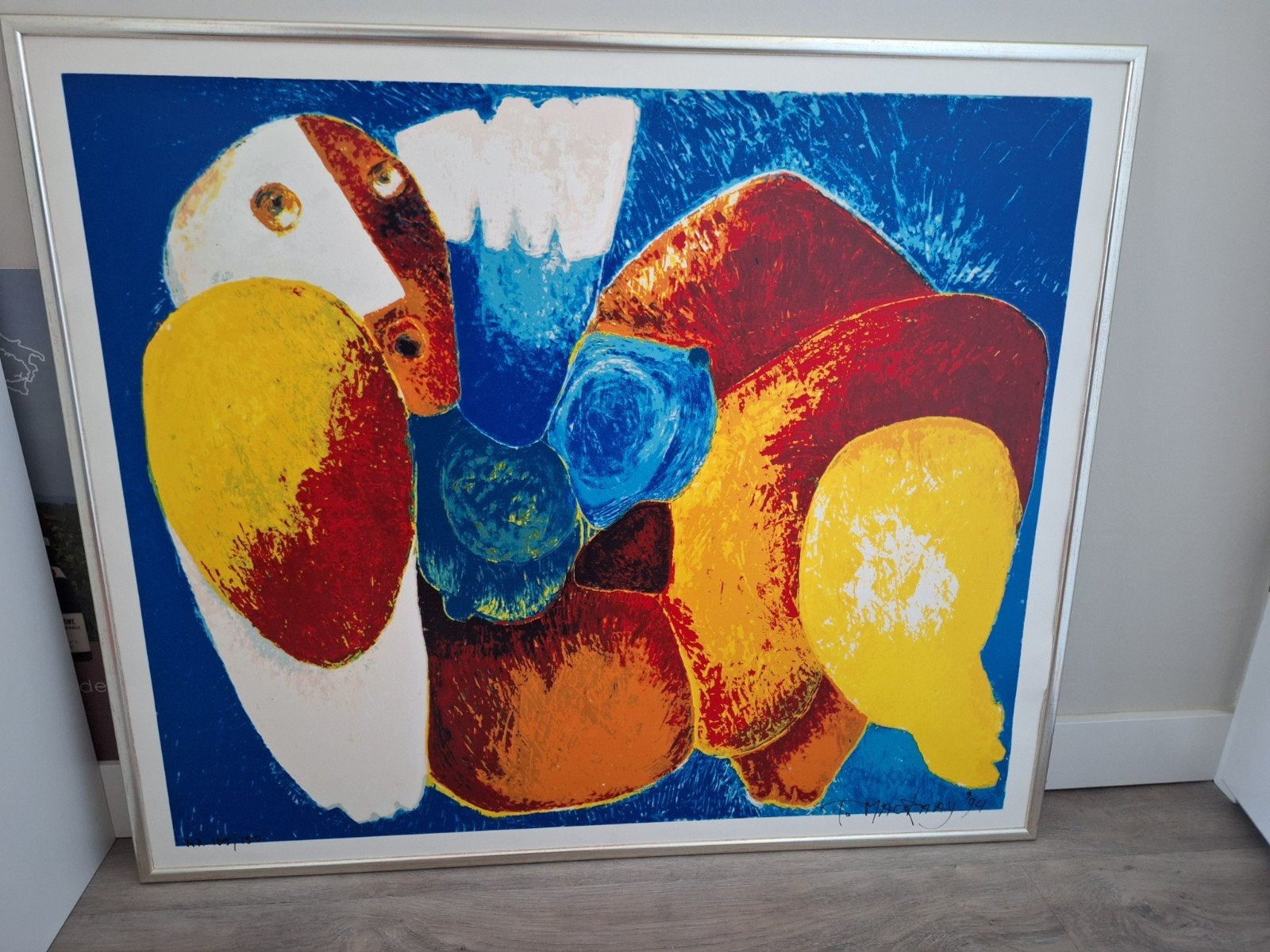 Abstracte Zeefdruk '94 - Theo Mackaay - Nr. 105/150, Ingelijst, Ophalen, Abstract, Zeefdruk