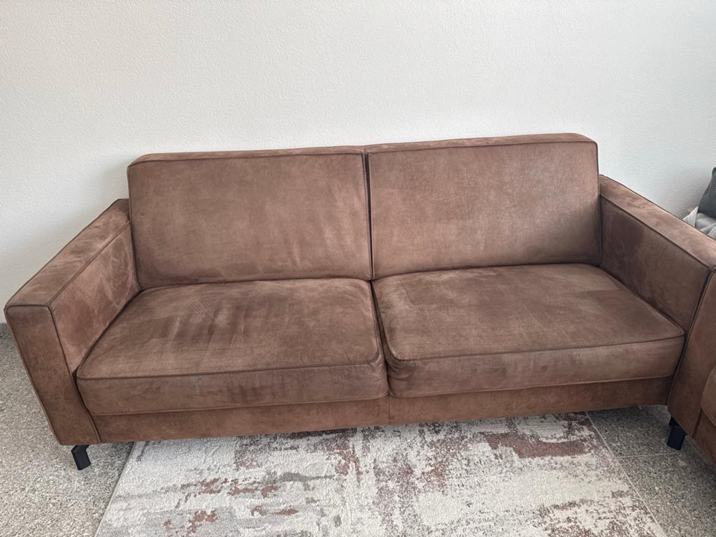 MOET NU WEG! Comfortabele en luxueuze  bruine banken., Ophalen, 150 tot 200 cm, Driepersoons, 75 tot 100 cm