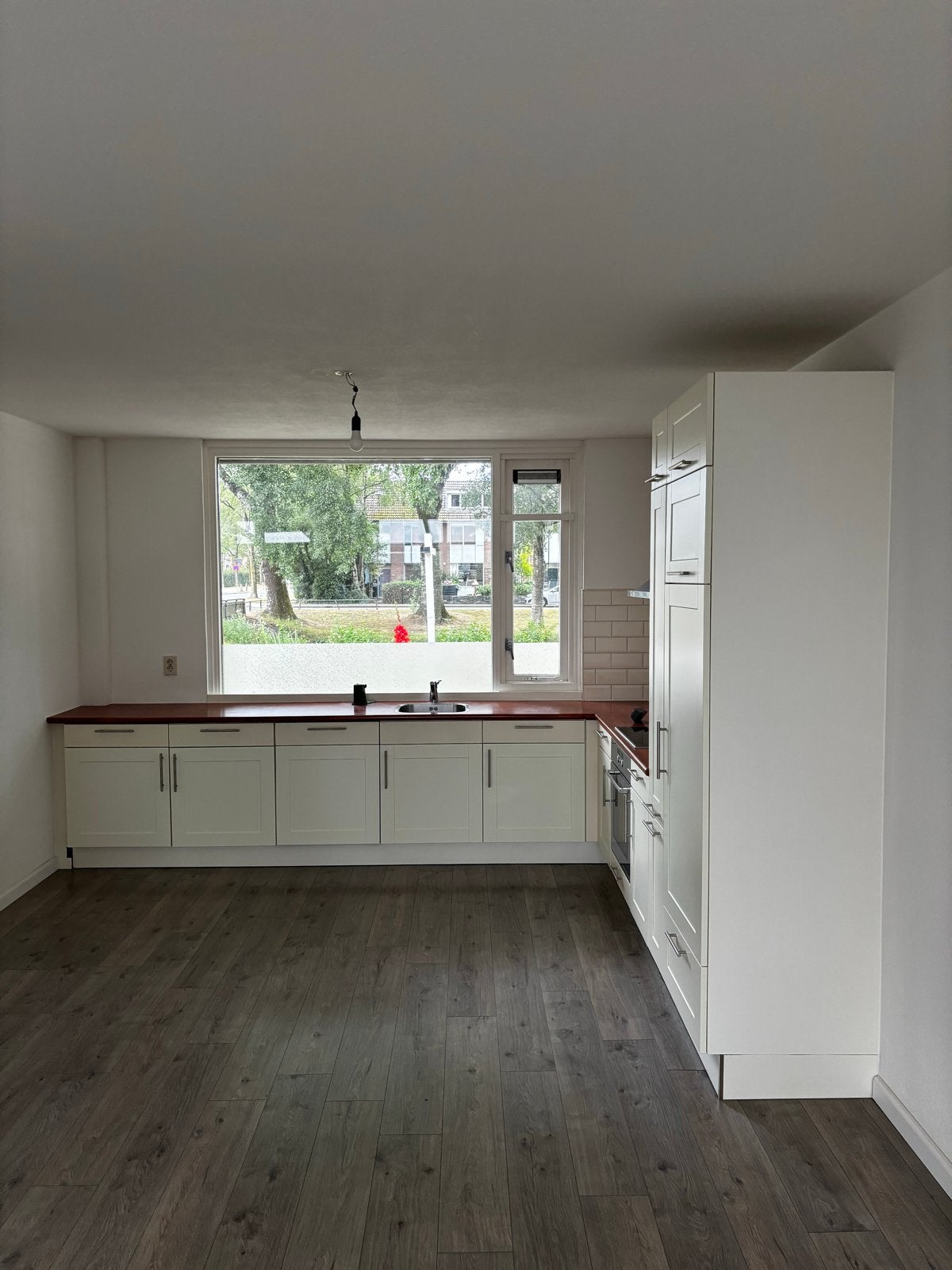Complete hoekkeuken met apparatuur - 374x214x60cm, Ophalen, Gebruikt, Wit, Hoekkeuken