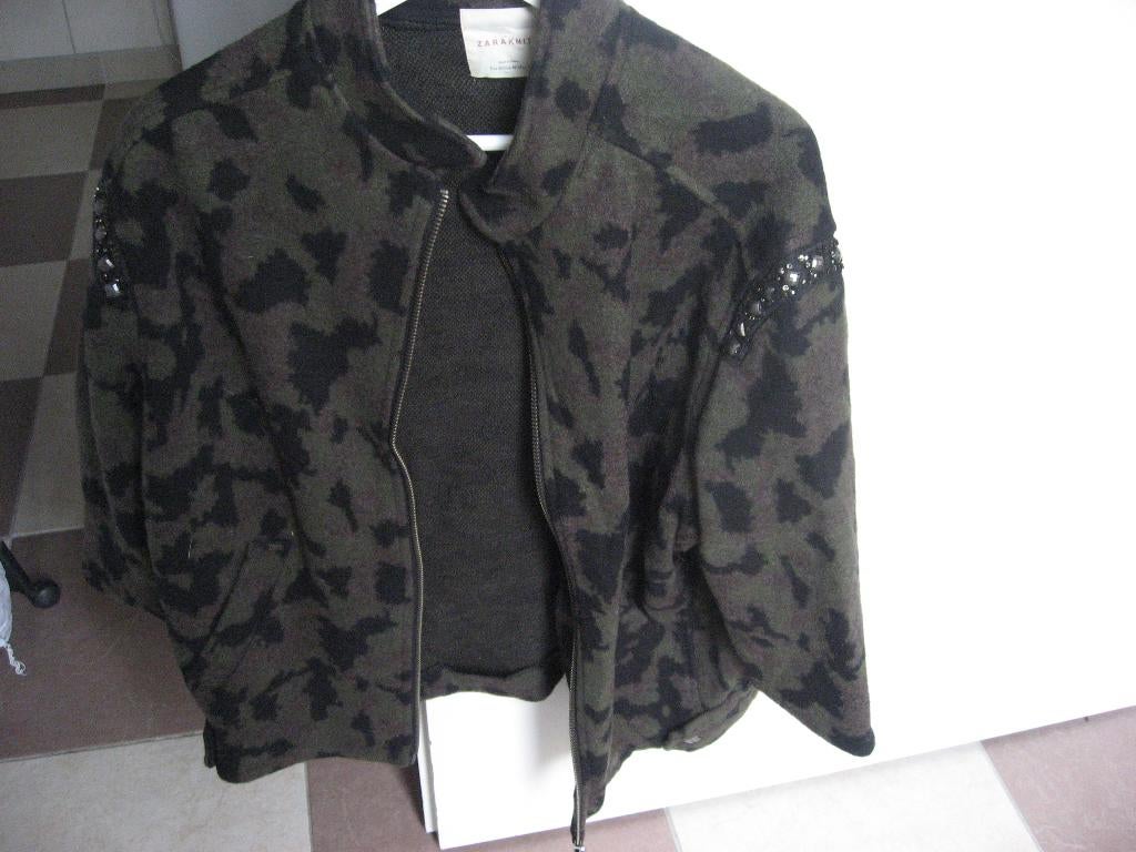 groene oversized jas van Zaraknit, mt M, Maat 38/40 (M), Verzenden, Zara, Zo goed als nieuw