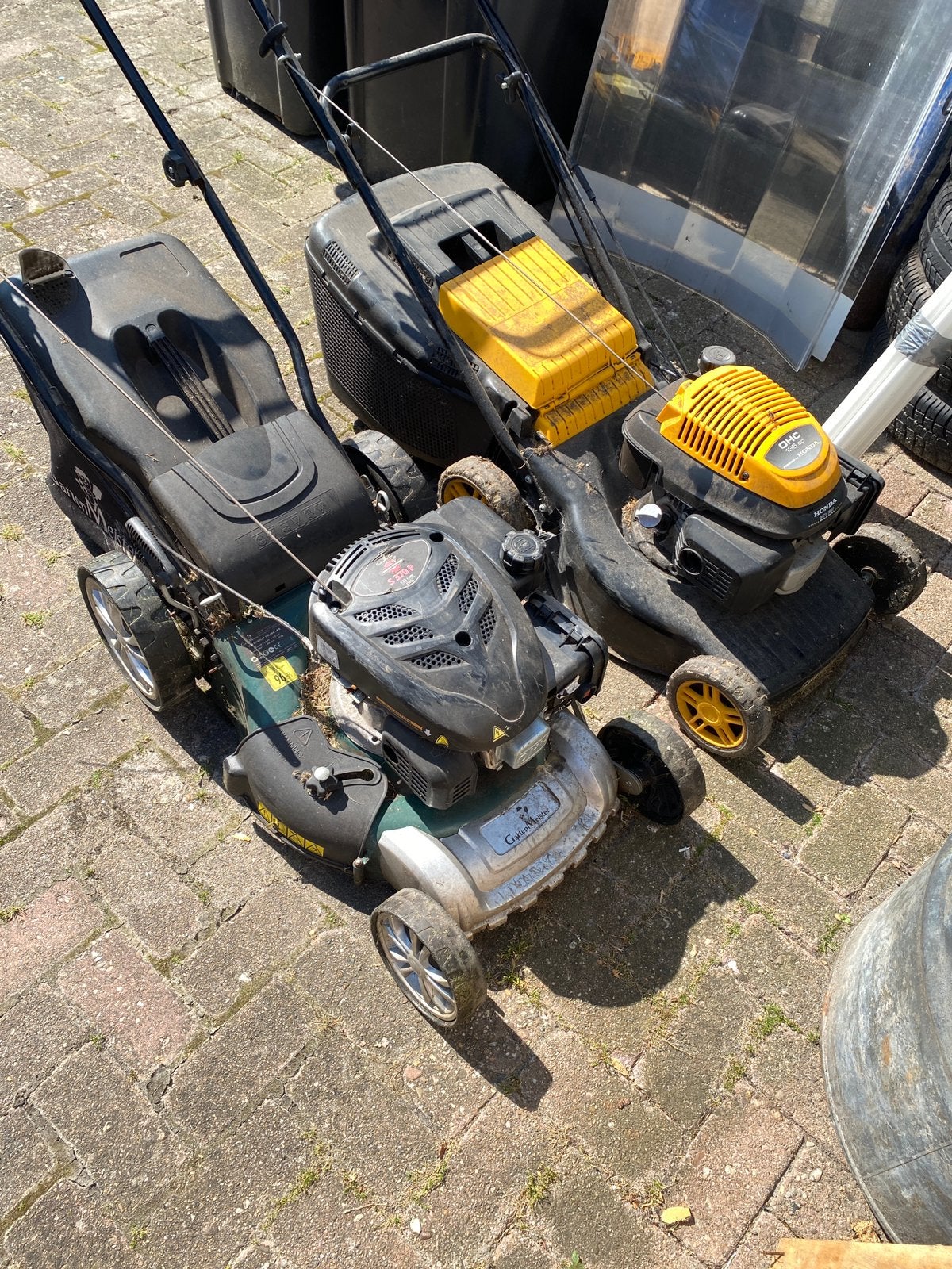 Honda en gartenmeister benzine maaiers, Tuin en Terras, Ophalen, Gebruikt, Opvangbak, Benzine-grasmaaier
