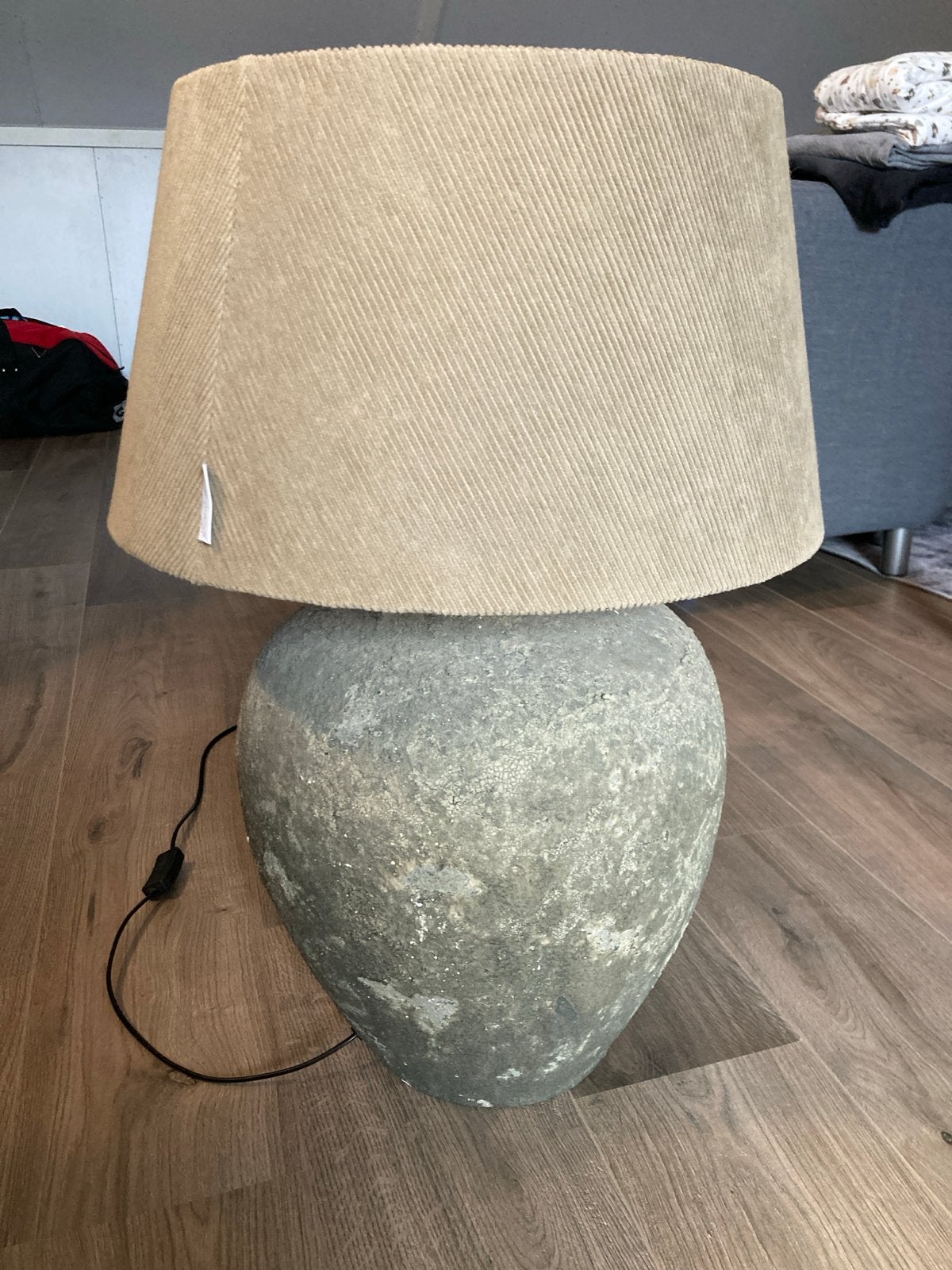 Riviera Maison Tafellamp met ribfluwelen kap, Ophalen, Textiel, Zo goed als nieuw, Riviera Maison