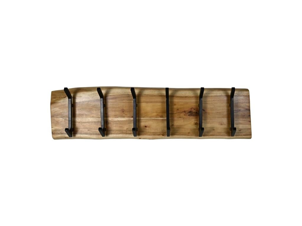Kapstok Acaciahout/metaal 100cm, Wandkapstok, Verzenden, Nieuw, Minder dan 100 cm