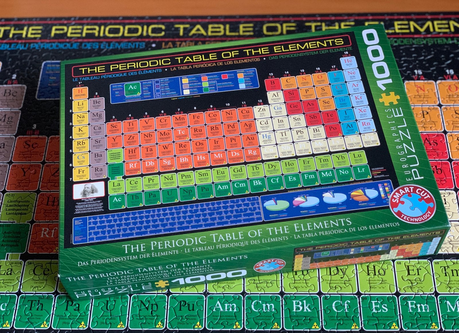 Eurographics puzzel 1000 stukjes.Periodieke Tabel Scheikunde, Ophalen of Verzenden, 500 t/m 1500 stukjes, Zo goed als nieuw, Legpuzzel