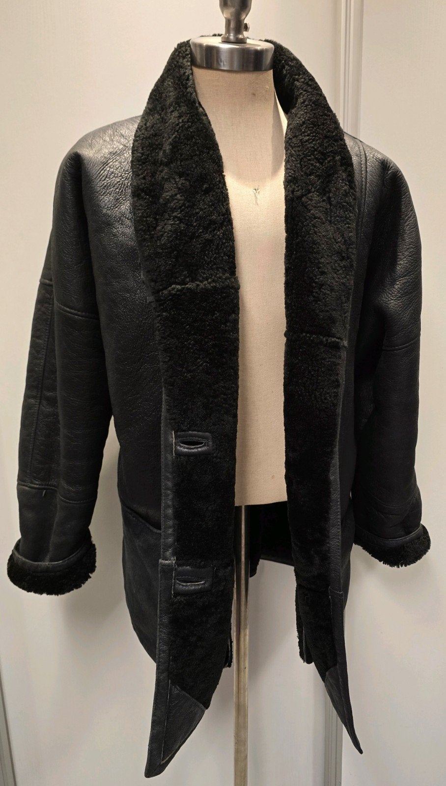 Dames lammy coat - maat 44 / XL - lamsleer lamsvacht, Kleding | Dames, Ophalen of Verzenden, Gedragen, Zwart