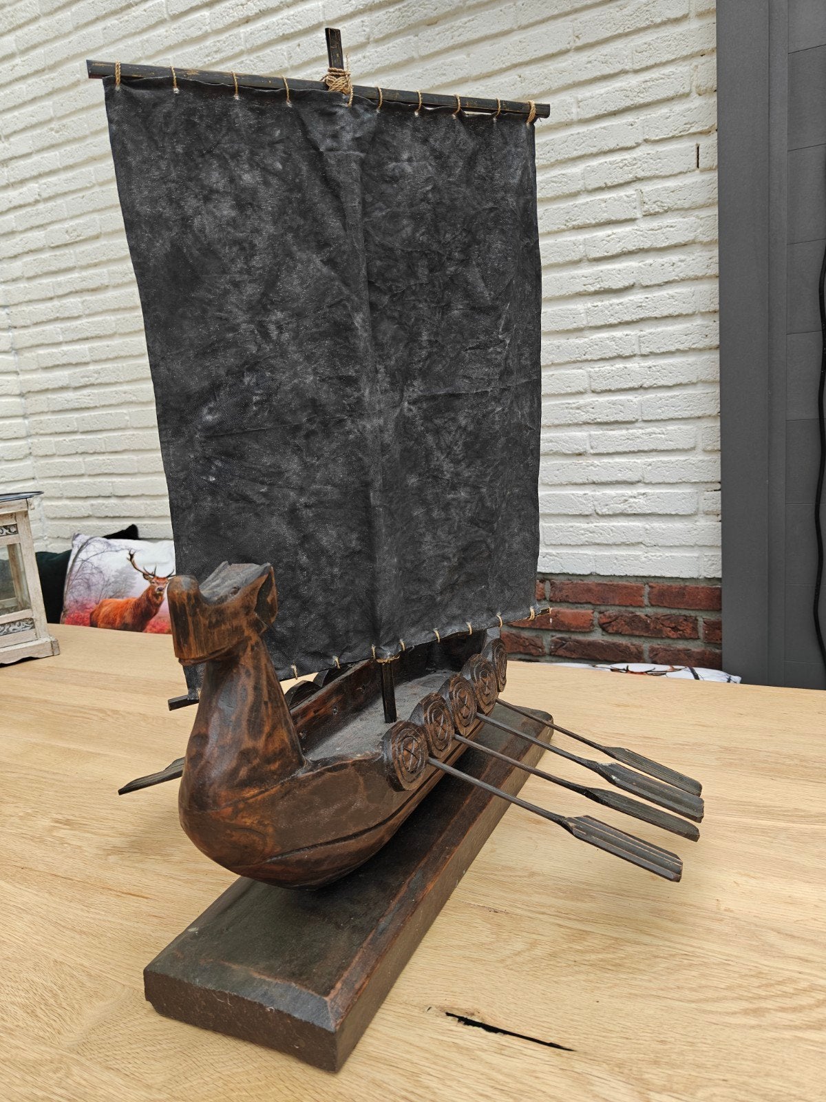 Maori houten schip uit Nieuw Zeeland, Overige herkomsten, Ophalen, Handgemaakt, Hout