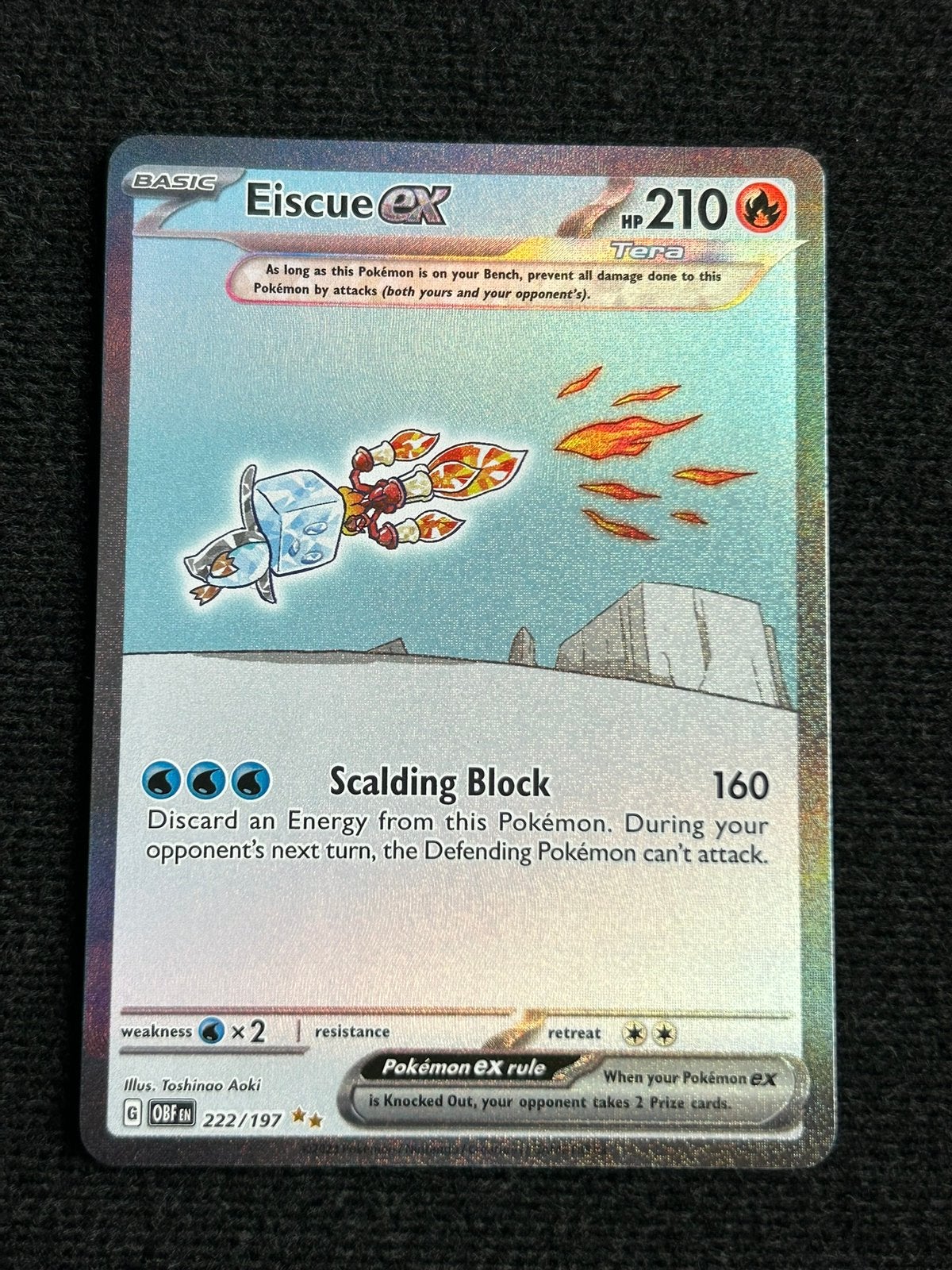 Eiscue EX 222/197 ENG pokemon kaart, Ophalen of Verzenden, Zo goed als nieuw, Losse kaart