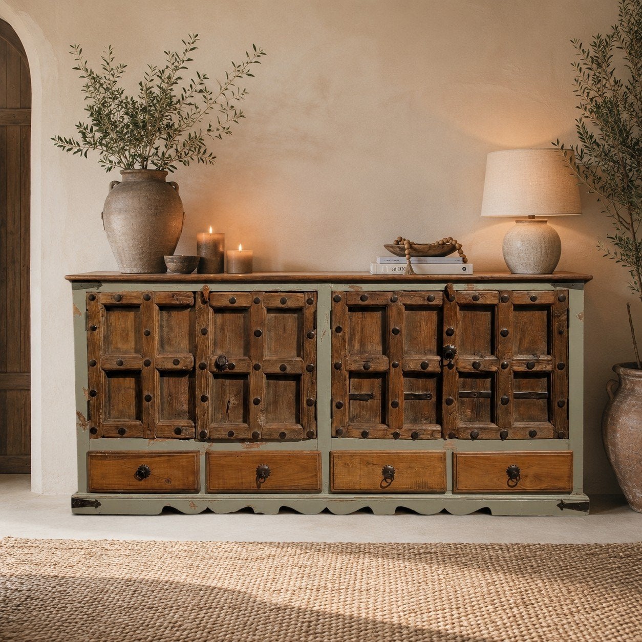 Dressoir Kast Buffetkast Vitrinekast Apothekerskast Teakhout, Woonwinkel ff iets anders, Teakhout, Nieuw, Ophalen of Verzenden