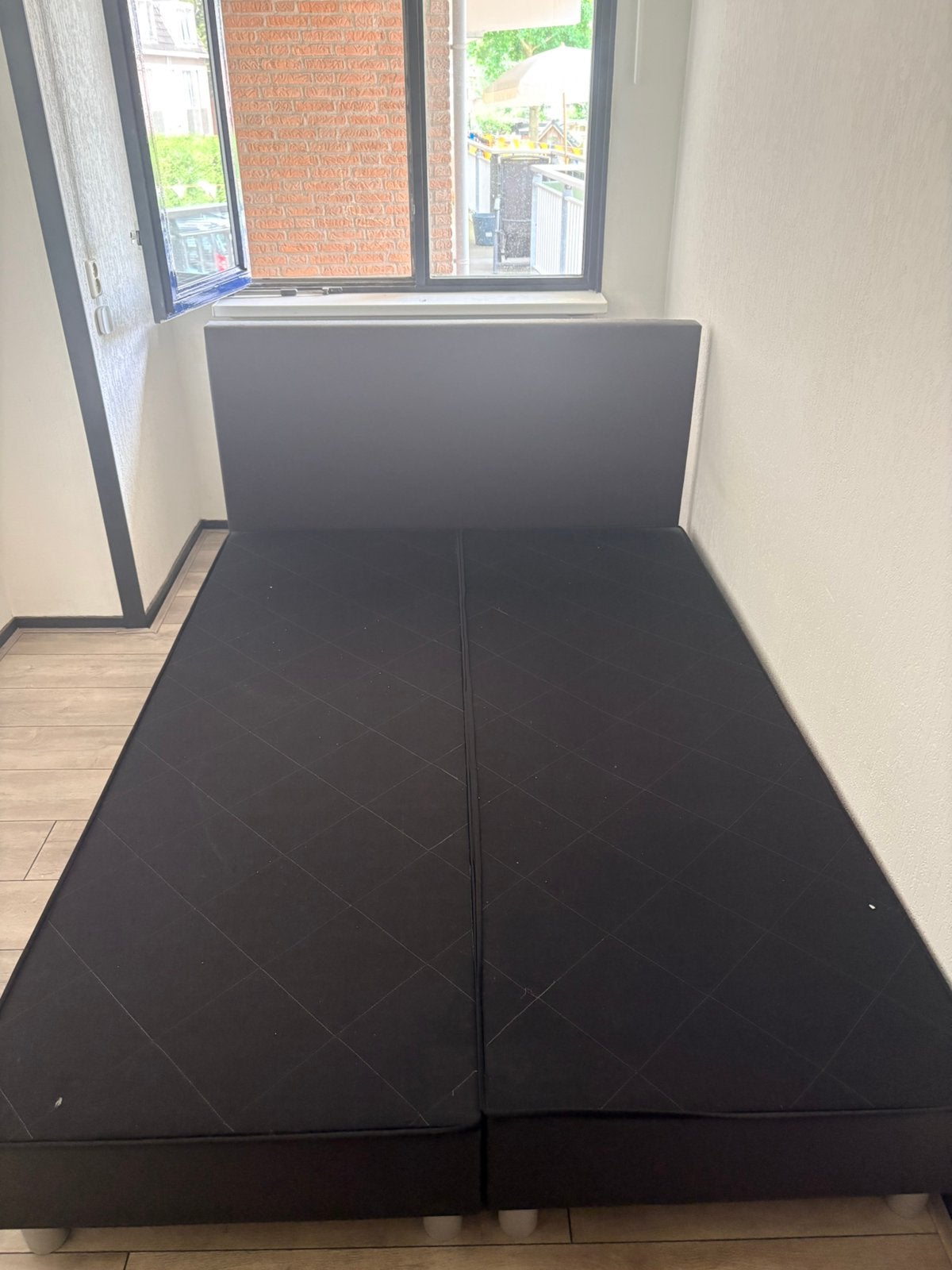 Bed 140x200 zwart, Ophalen, Gebruikt, Zwart, 140 cm