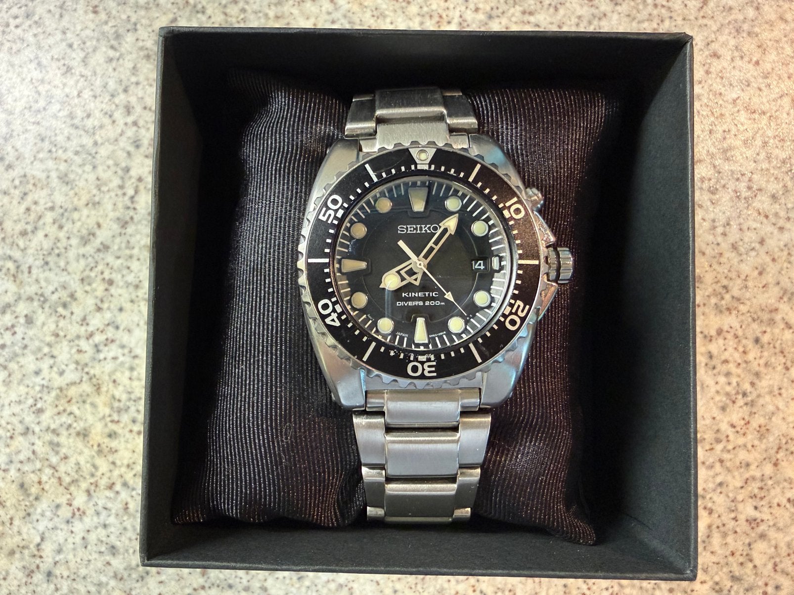 Seiko SKA371 Kinetic Divers 200M Herenhorloge, Staal, Polshorloge, Ophalen of Verzenden, Zo goed als nieuw