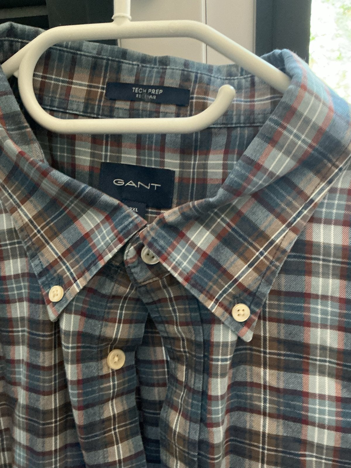 GANT Tech Prep Geruit Overhemd - Maat 3XL, Ophalen of Verzenden, Zo goed als nieuw, Meerkleurig, Overige halswijdtes