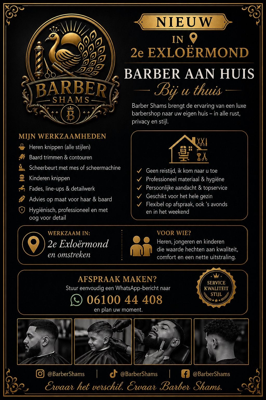 Barber aan huis bij u thuis (kapper)