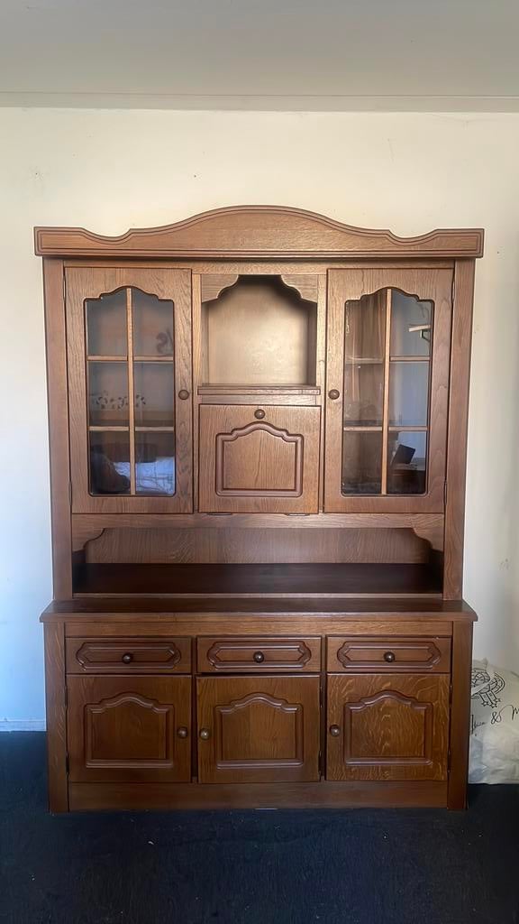 Antiek eikenhouten kast, Huis en Inrichting, Kasten | Buffetkasten, Ophalen, Gebruikt, 100 tot 150 cm, 200 cm of meer