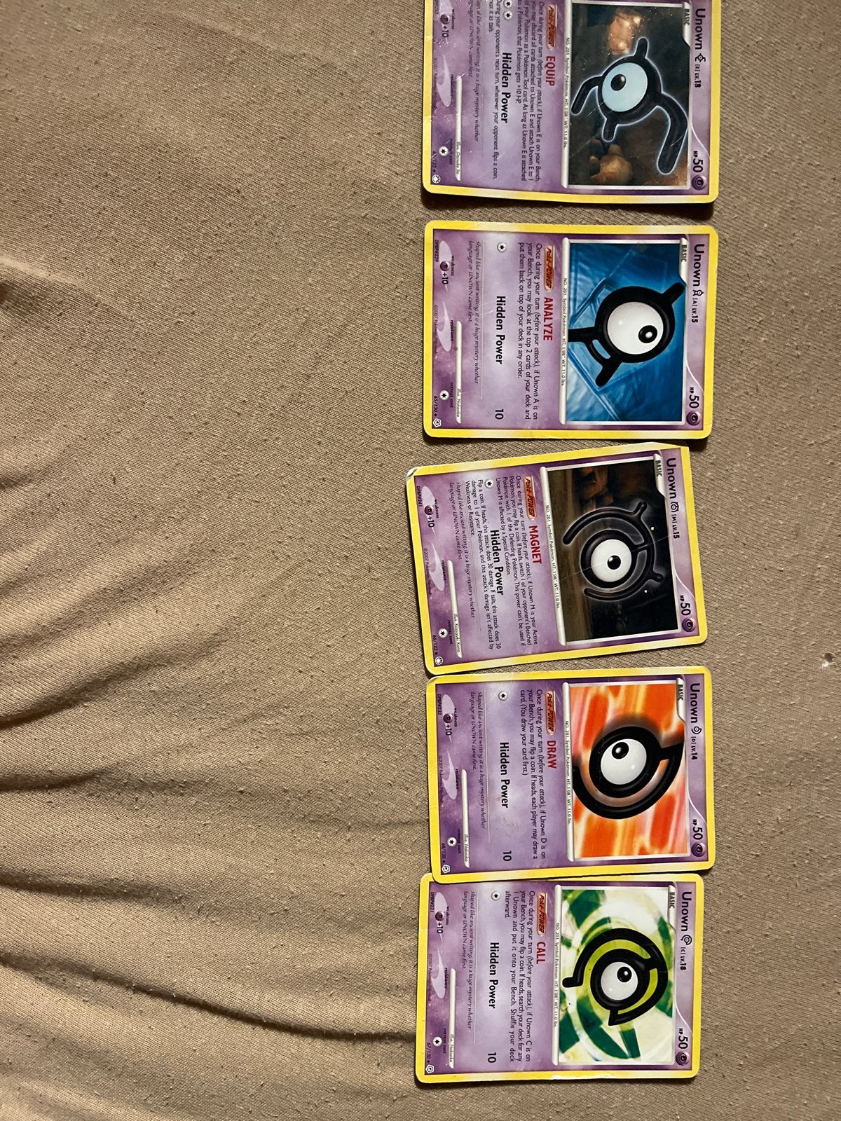 Pokémon Unown Kaarten Set - Diverse Unowns, Ophalen of Verzenden, Gebruikt, Meerdere kaarten