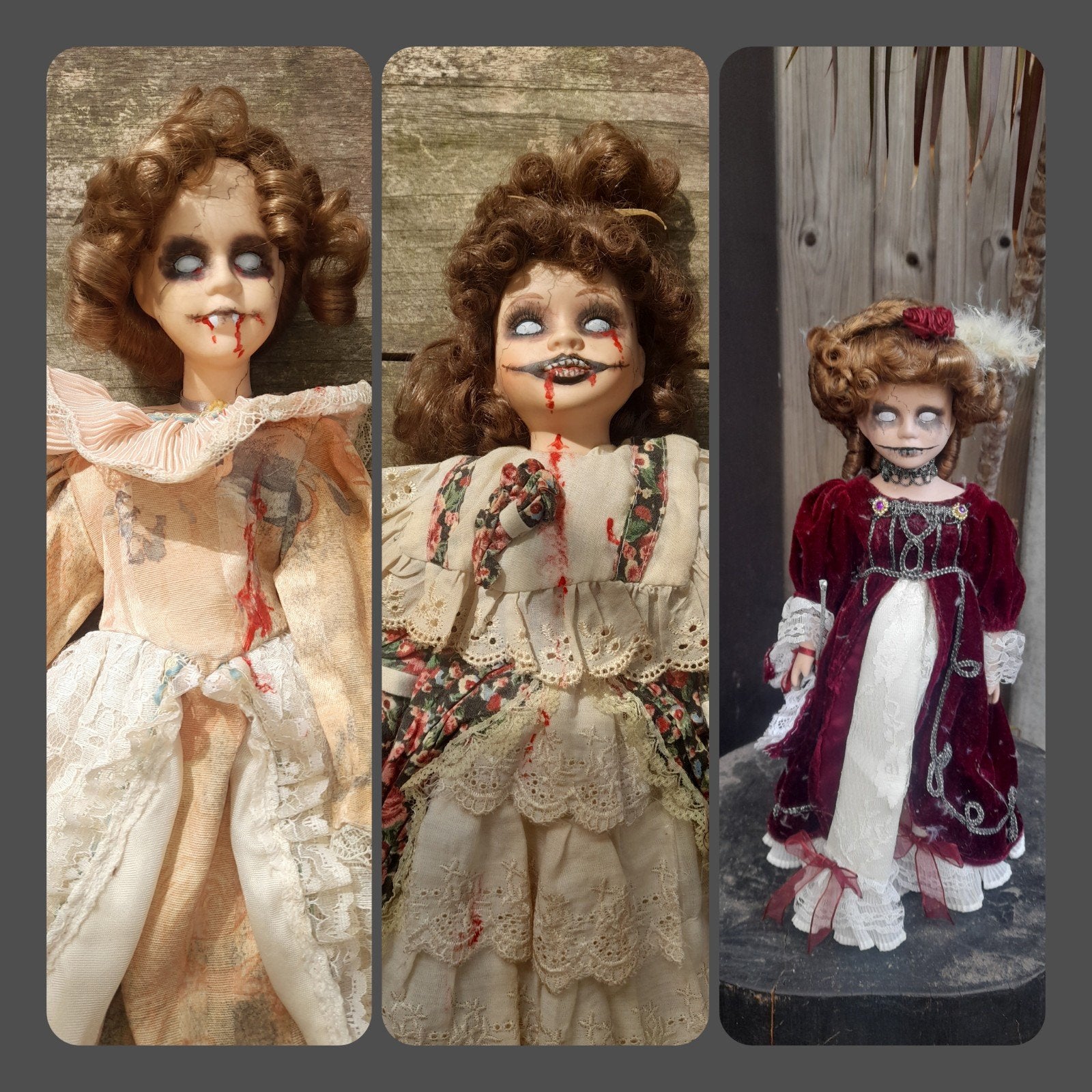 Creepy dolls, 3 stuks, samen 25 euro, Ophalen of Verzenden, Gebruikt, Pop