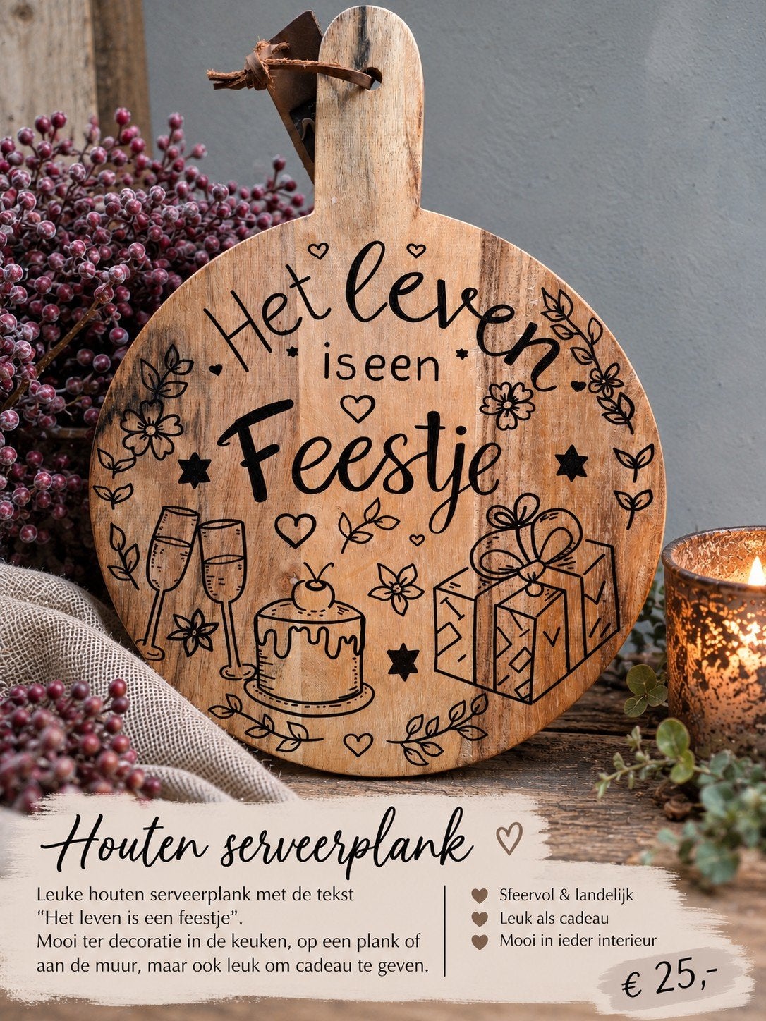 leuke borrelplank, Ophalen of Verzenden, Nieuw