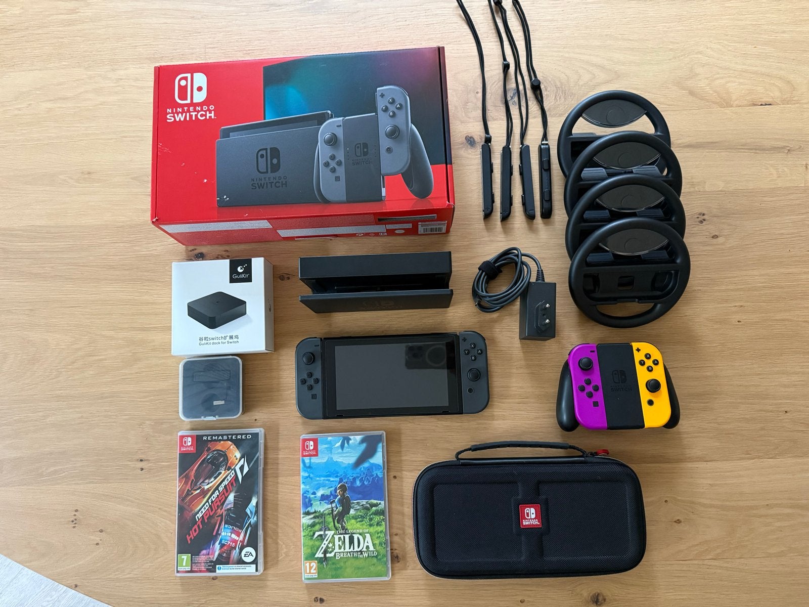 Nintendo Switch v2 bundel met games en accessoires, Spelcomputers en Games, Switch 2019 Upgrade, Met games, Met 2 controllers