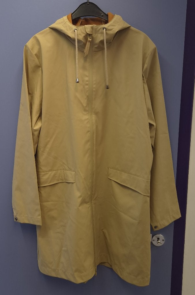 Rains lange regenjas beige/khaki maat M/L unisex nr 51995