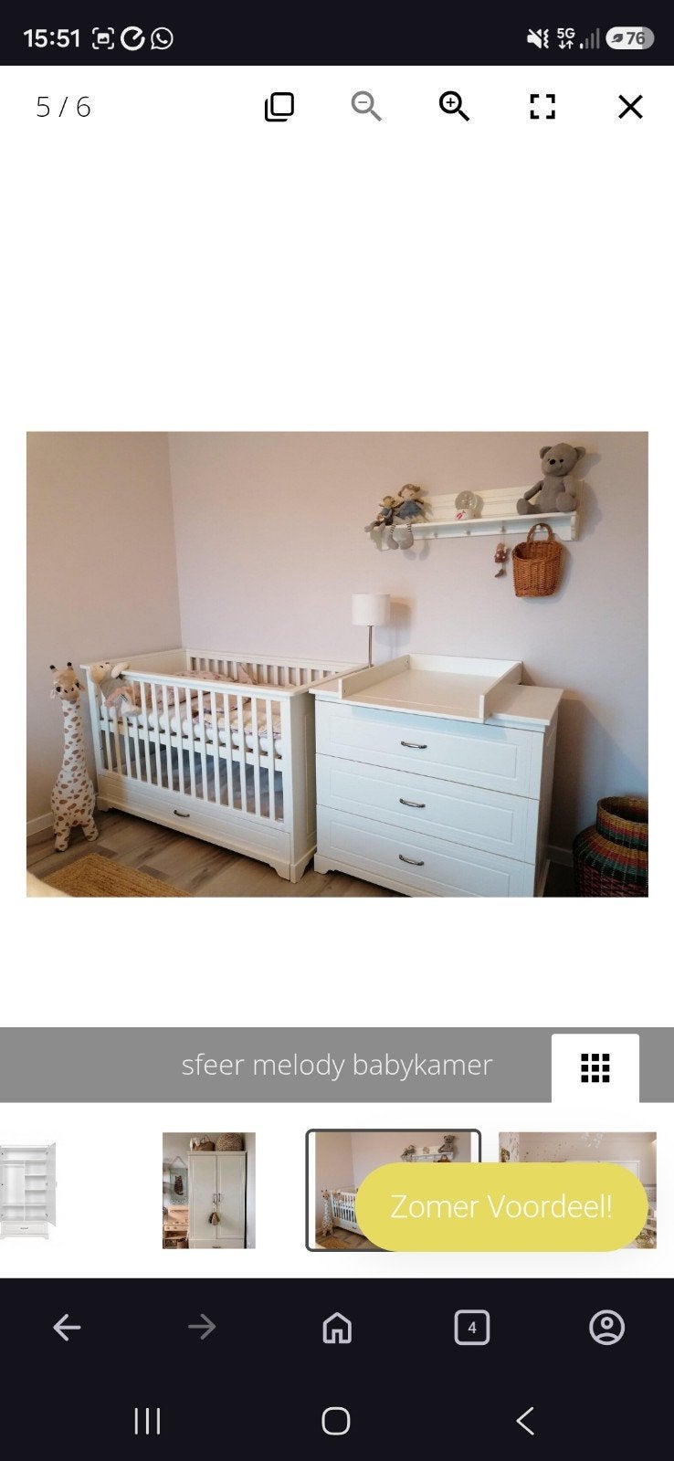 Complete babykamer Melody - zo goed als nieuw, Ophalen, Zo goed als nieuw, Jongetje of Meisje