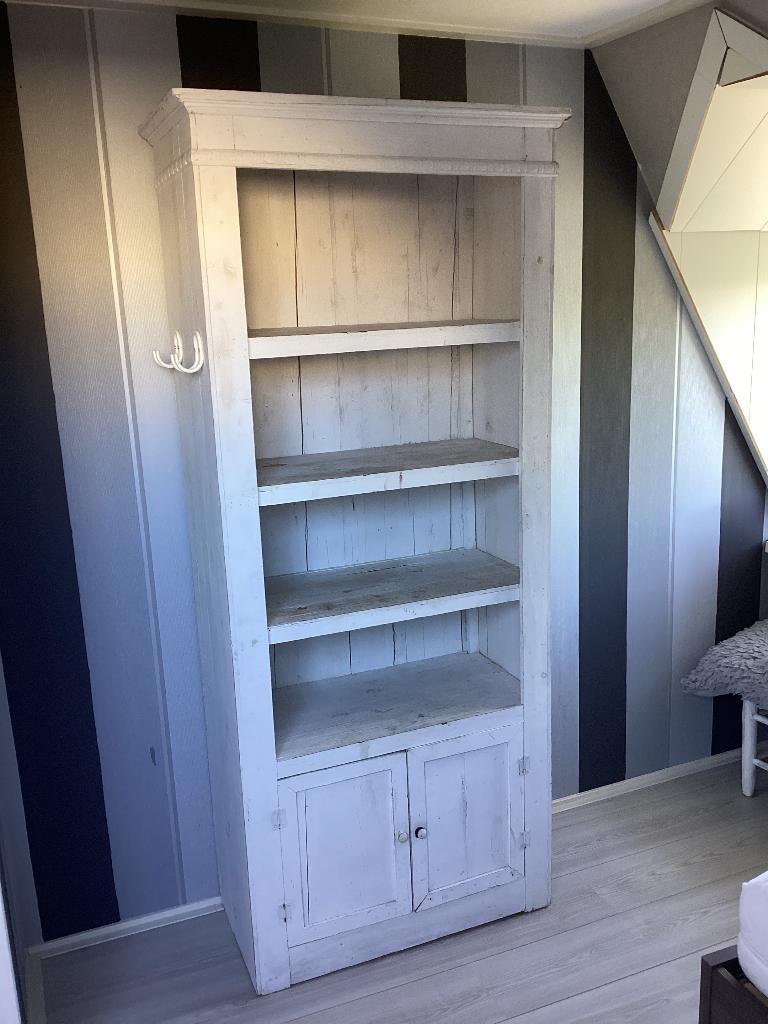 Brocante Boekenkast, Ophalen, 50 tot 100 cm, Zo goed als nieuw, 150 tot 200 cm