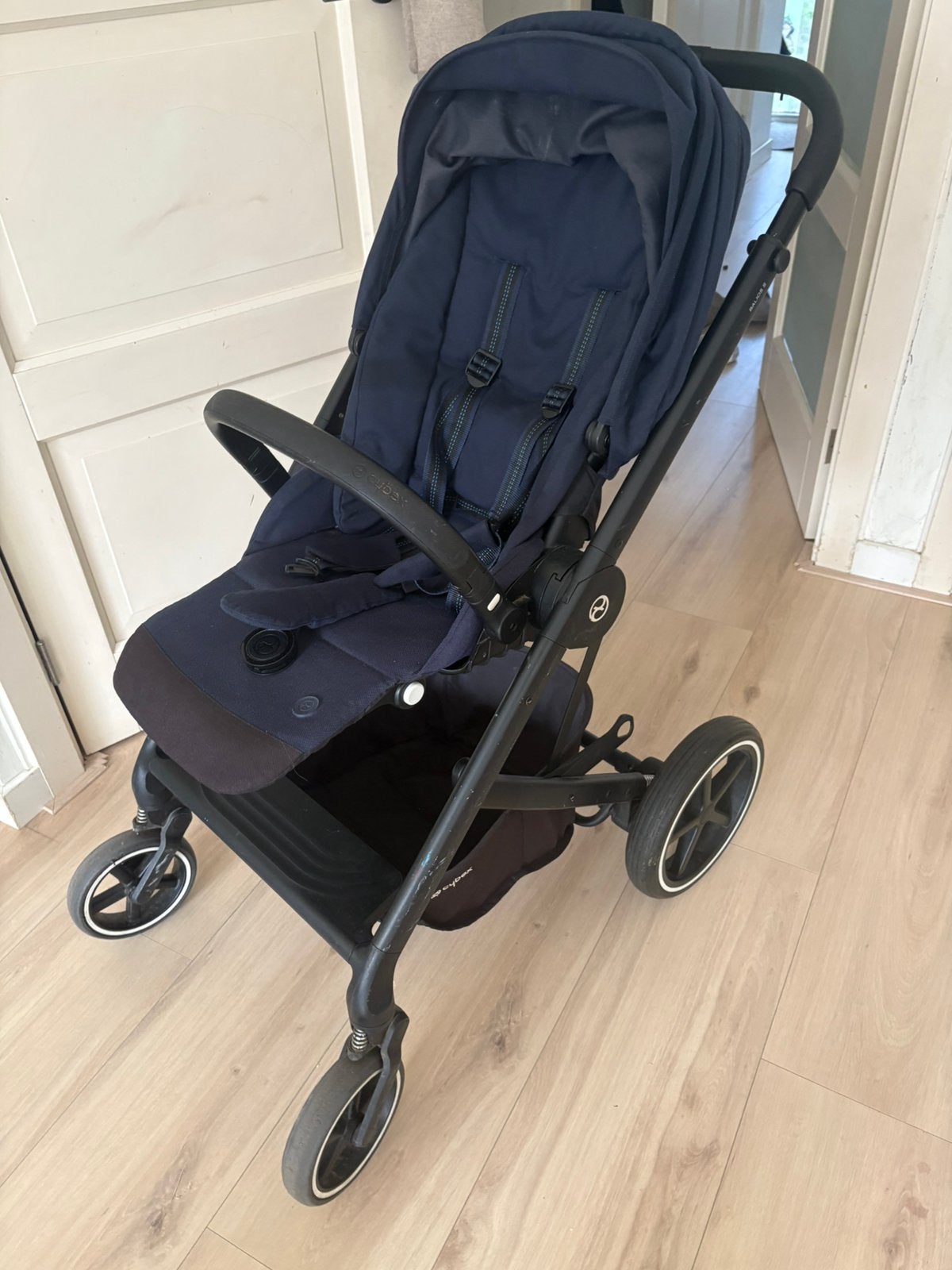 Cybex balios S lux blauw, Ophalen, Zo goed als nieuw, Overige merken, Regenhoes