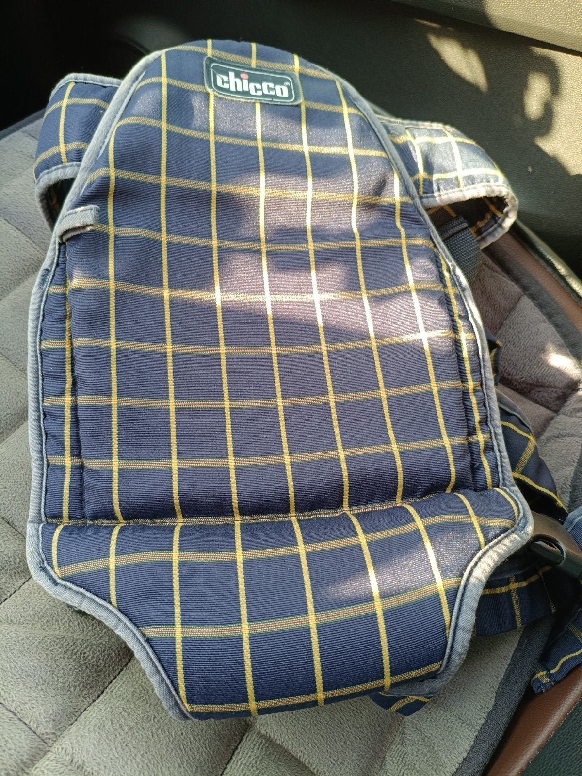 Chicco Draagzak - Blauw geruit, Kinderen en Baby's, Babydragers en Draagdoeken, Gebruikt, Ophalen of Verzenden, Chicco, Buik
