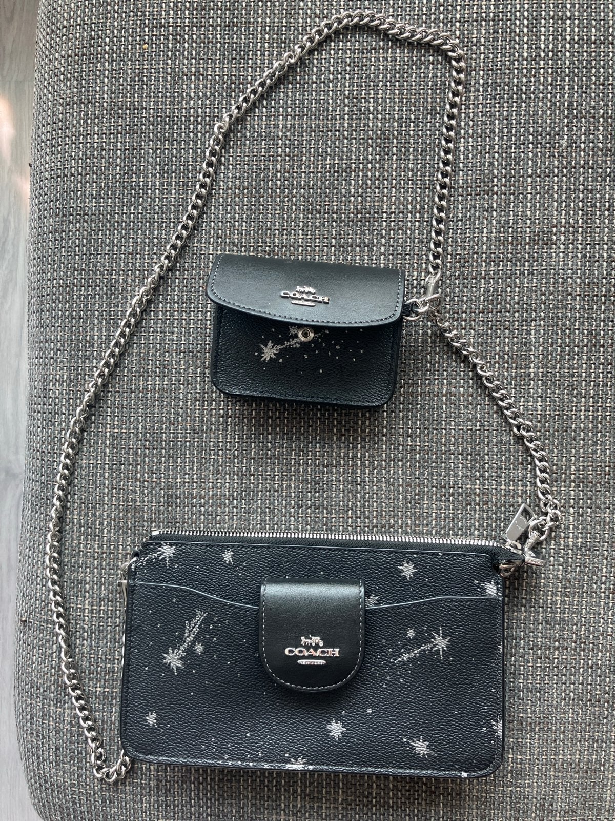 Coach tas met portemonnee, Ophalen, Gebruikt, Zwart, Schoudertasje