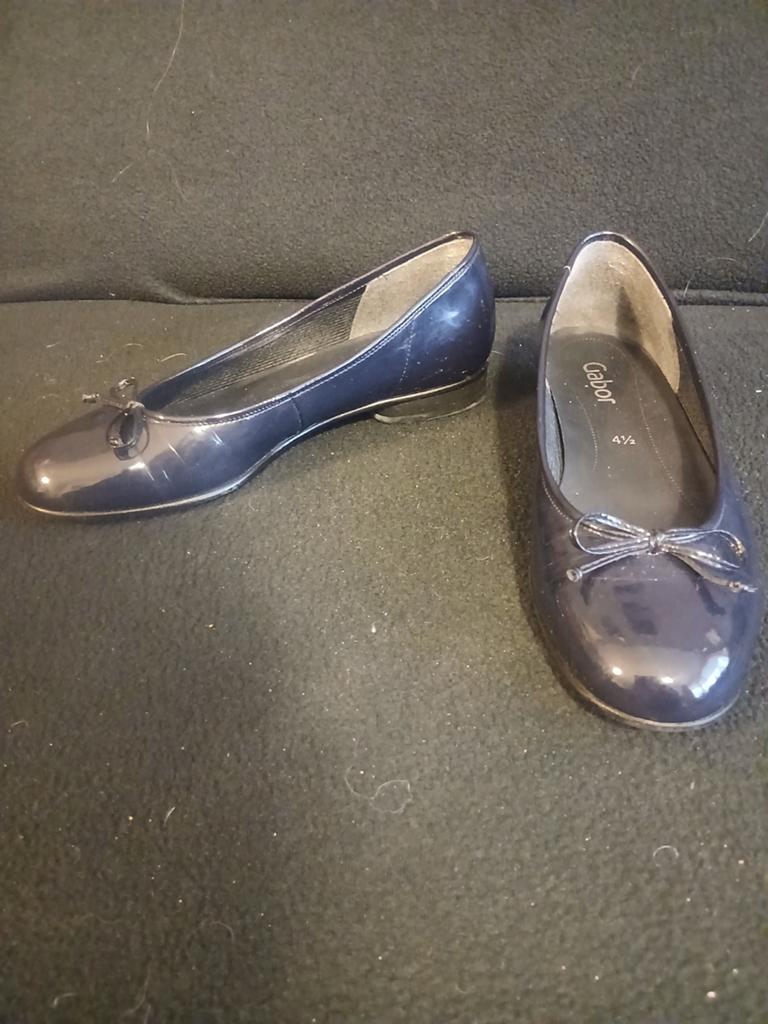 Gabor Ballerina's - Maat 4,5 (37,5) - Donkerblauw Lak, Blauw, Gabor, Zo goed als nieuw, Ballerina's