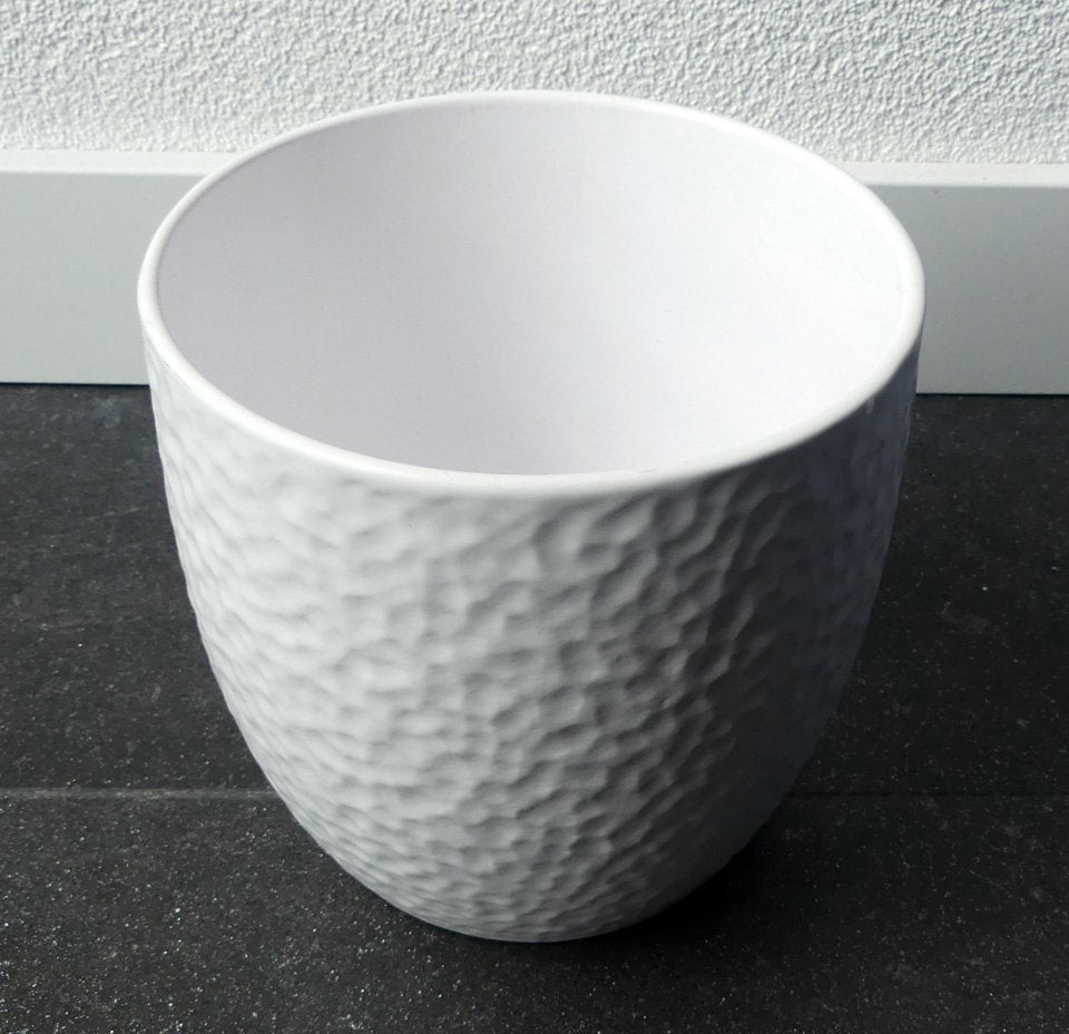 West-Germany vintage bloempot wit wrsch Scheurich, Tuin en Terras, Rond, Binnen, Ophalen of Verzenden, Zo goed als nieuw