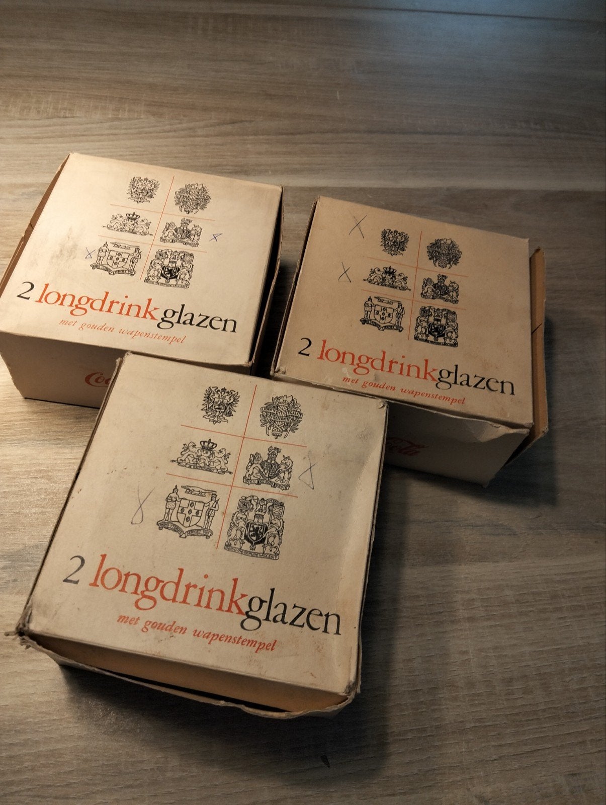Vintage Coca-Cola longdrinkglazen met wapenstempel, Ophalen, Zo goed als nieuw
