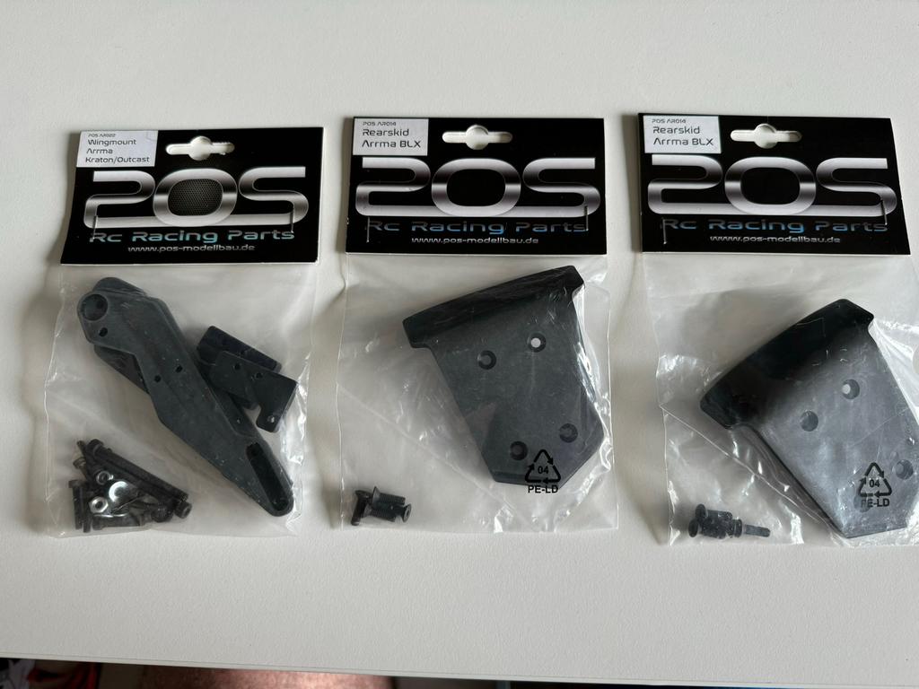Nieuwe Arrma 6S POS wingmount&skidplates (ook los), Hobby en Vrije tijd, Ophalen of Verzenden