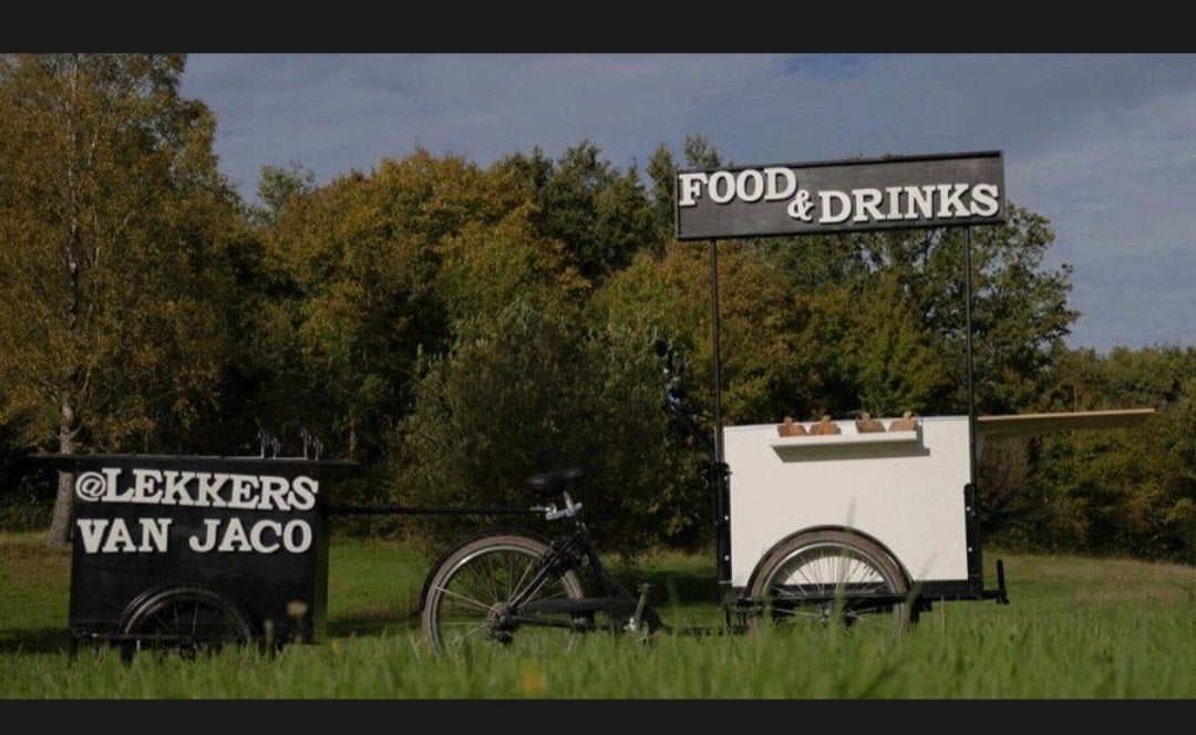 Stevige bakfiets met aanhanger foodtruck foodbike, Ophalen, Gebruikt, Goederen
