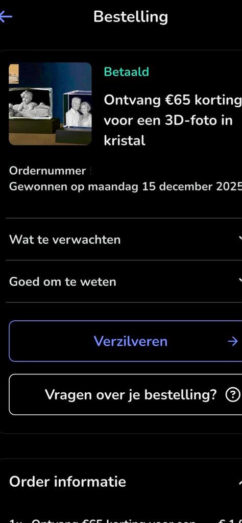 2 voucher codes korting 3D foto, Eén persoon, Kortingsbon