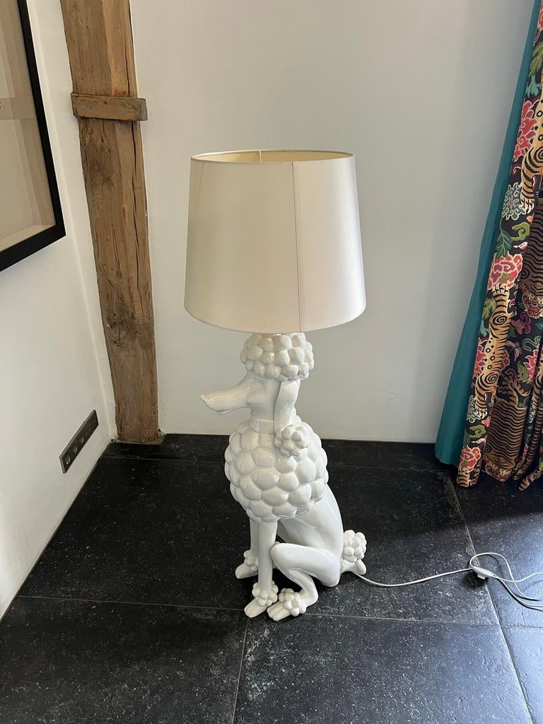Witte Poedel Lamp - 140 cm hoog, eyecatcher, Ophalen, Gebruikt, Overige materialen, 100 tot 150 cm