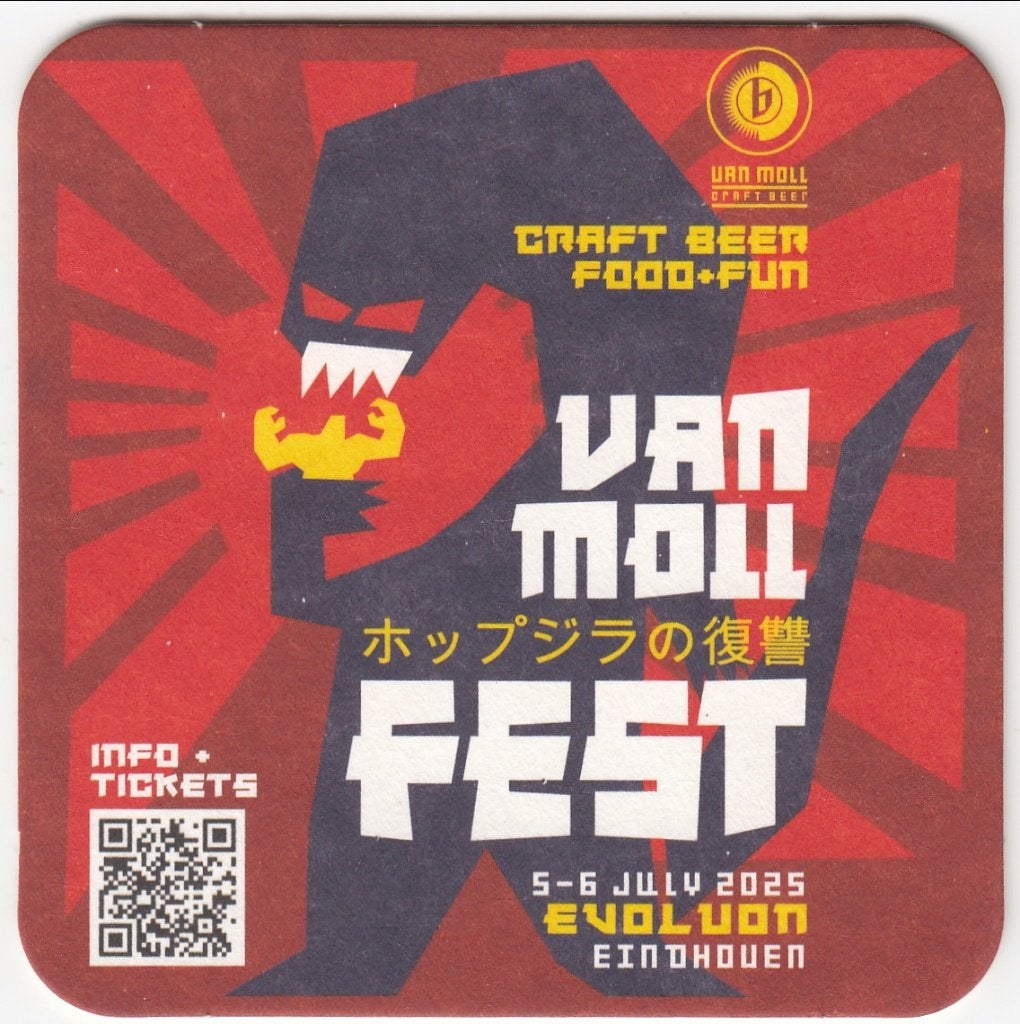 1 VAN MOLL EINDHOVEN BIERVILTJE, Ophalen of Verzenden, Gebruikt, Viltje(s), Overige merken