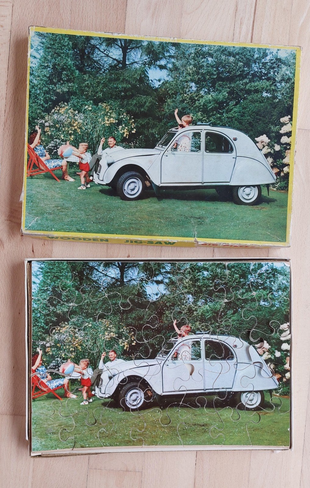 Vintage legpuzzels Citroën C.V. - Eend, Ophalen of Verzenden, Gebruikt