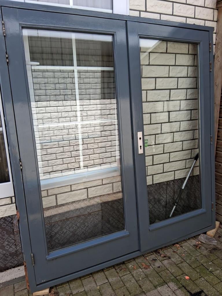 Tuindeuren 3 punt sluitwerk met kozijn, Ophalen, Gebruikt, Buitendeur, Hout