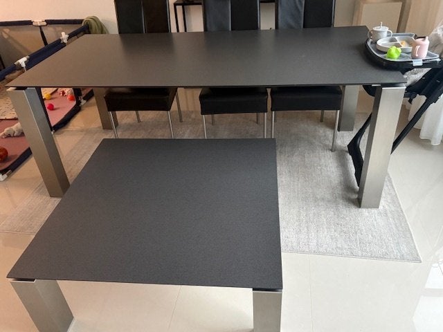 eettafel en salontafel met RVS poten HPL Canarias s, Ophalen, Overige materialen, 200 cm of meer, 50 tot 100 cm