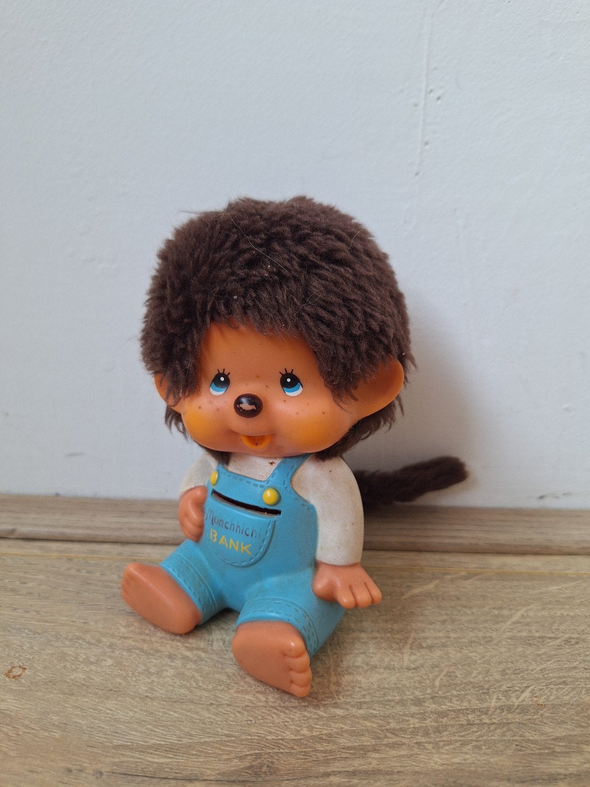 Vintage Monchhichi spaarpot - 13cm hoog, Ophalen of Verzenden