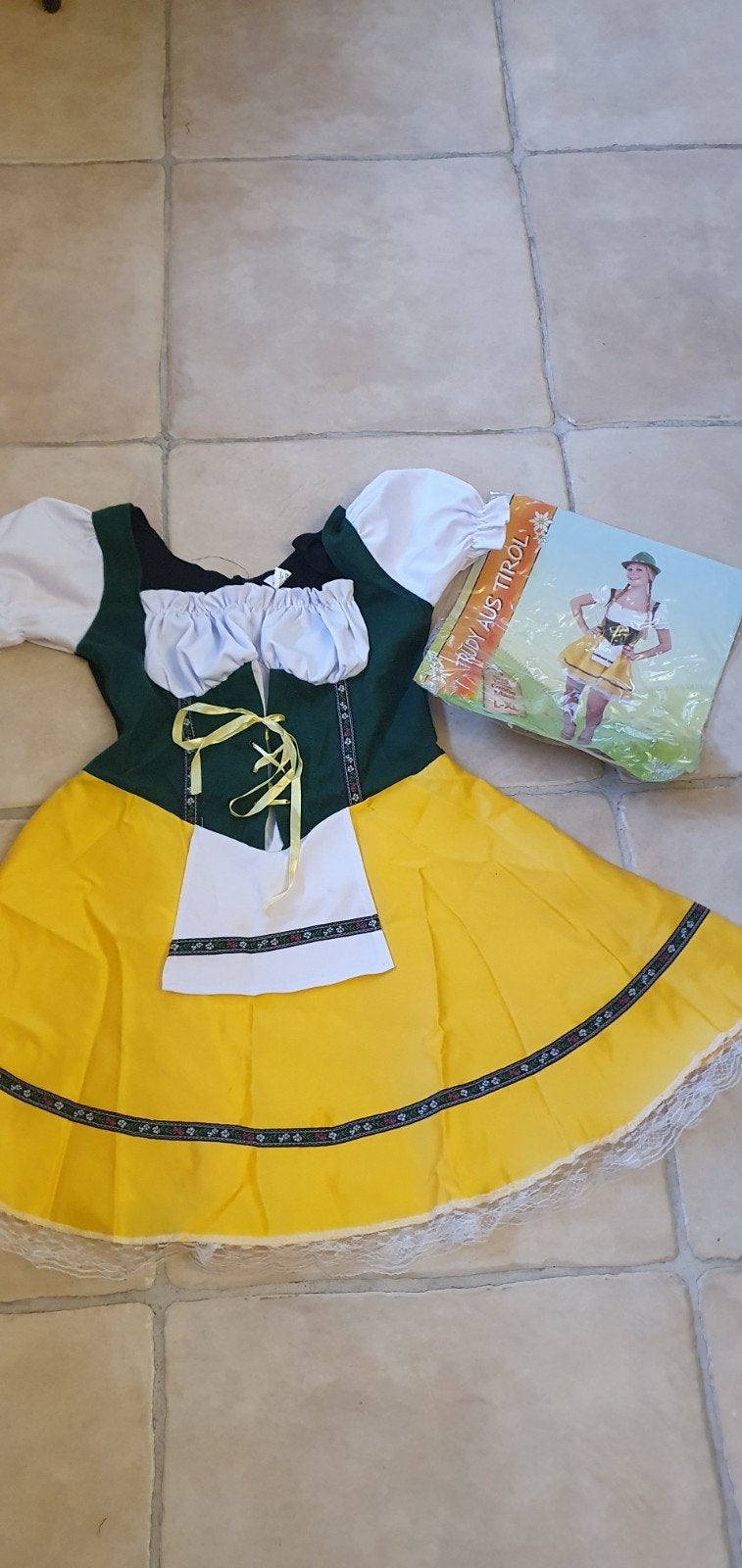 Tiroler jurk dirndl dames maat L-XL, Tirol dirndl, Carnaval, Maat 46/48 (XL) of groter, Ophalen of Verzenden