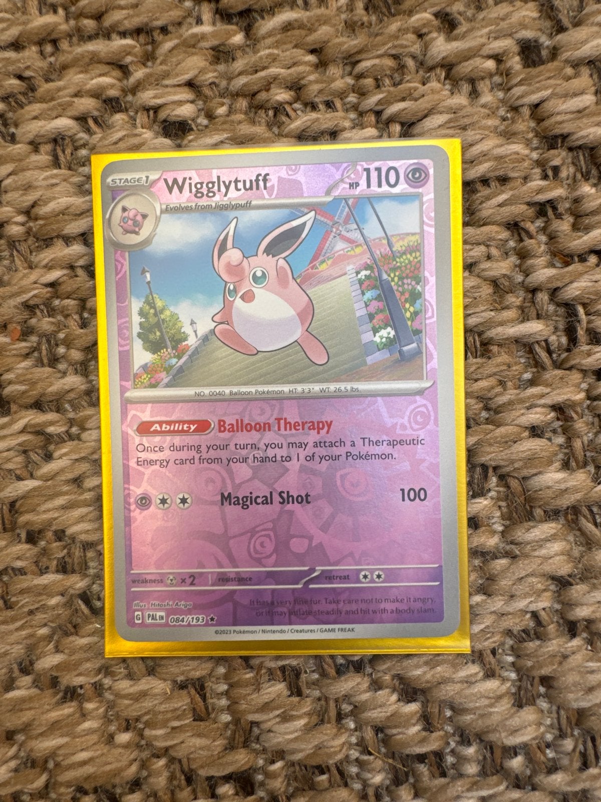 Wigglytuff Reverse Holo Pokémon Kaart in Sleeve, Ophalen of Verzenden, Zo goed als nieuw, Losse kaart, Foil