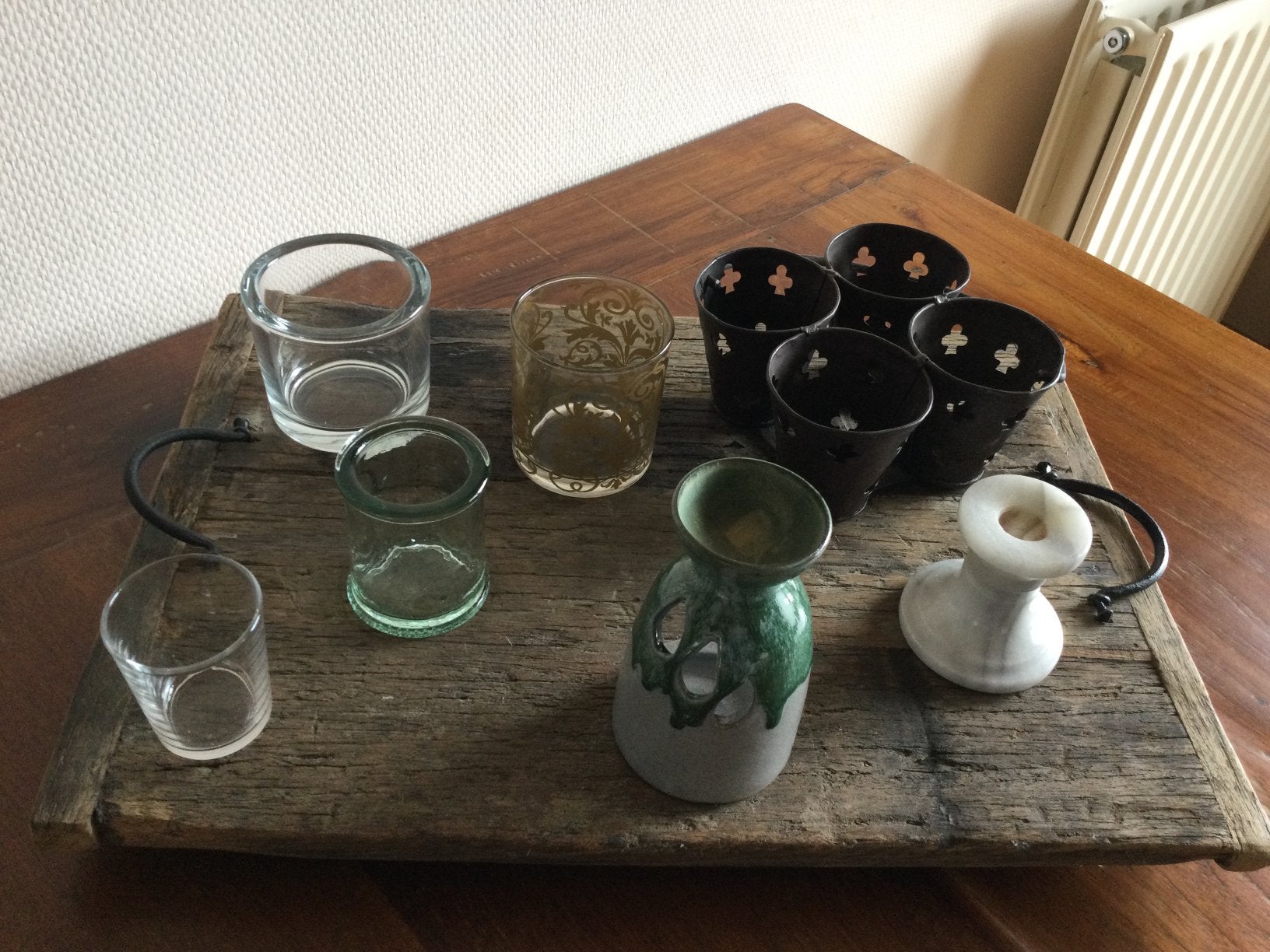 WAXINELICHTJESHOUDERS, DIVERSE SOORTEN, MATERIAAL, KLEUR, Ophalen of Verzenden, Zo goed als nieuw, Oranje, Waxinelichthouder