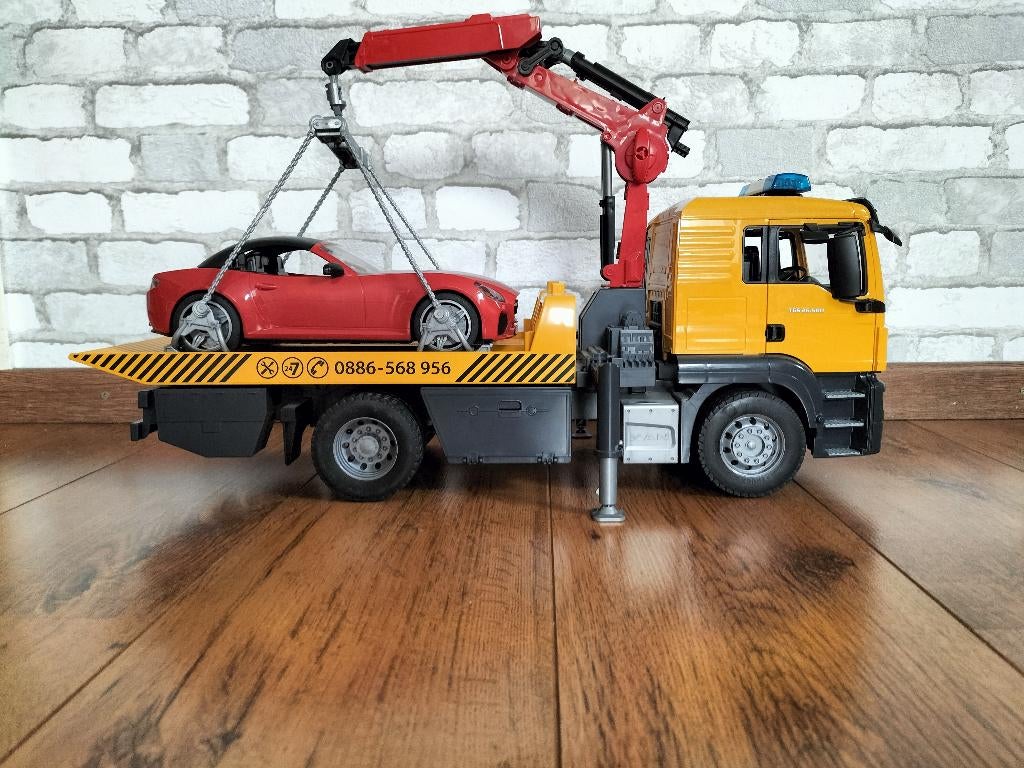 Bruder vrachtwagen autosleper (takelaar), Ophalen of Verzenden, Gebruikt