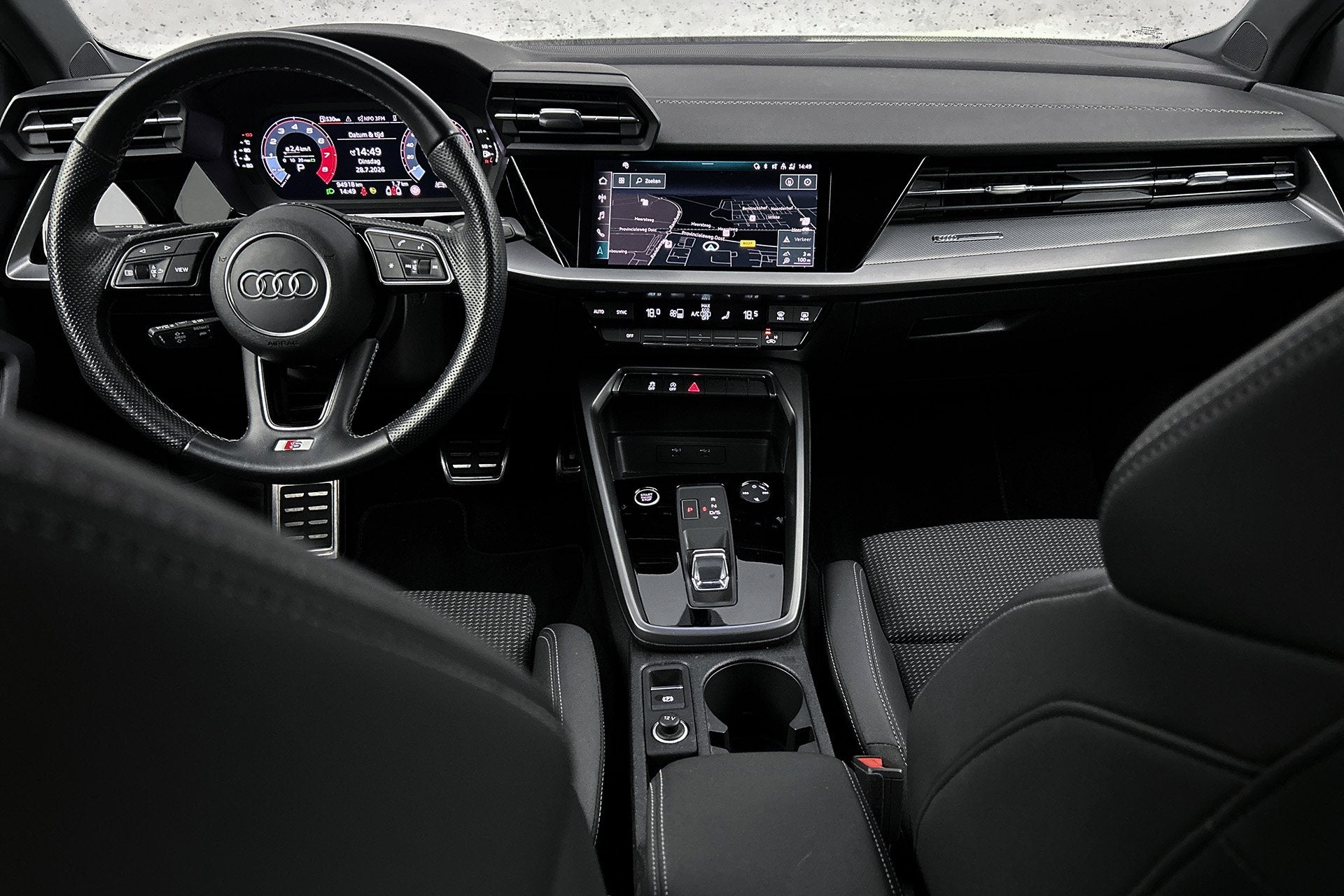 Audi A3 Sportback 30 TFSI S-line | Digitaal display | Half l, Auto's, Gebruikt, Euro 6, Blauw, Leder en Stof