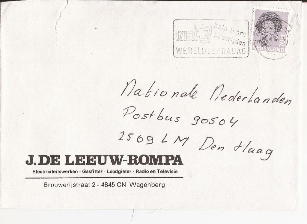 WAGENBERG 1986 J de KEEUW-ROMPA Brouwerijstr 2 Radio en TV, Ophalen of Verzenden, 1980 tot heden, Gelopen, Noord-Brabant