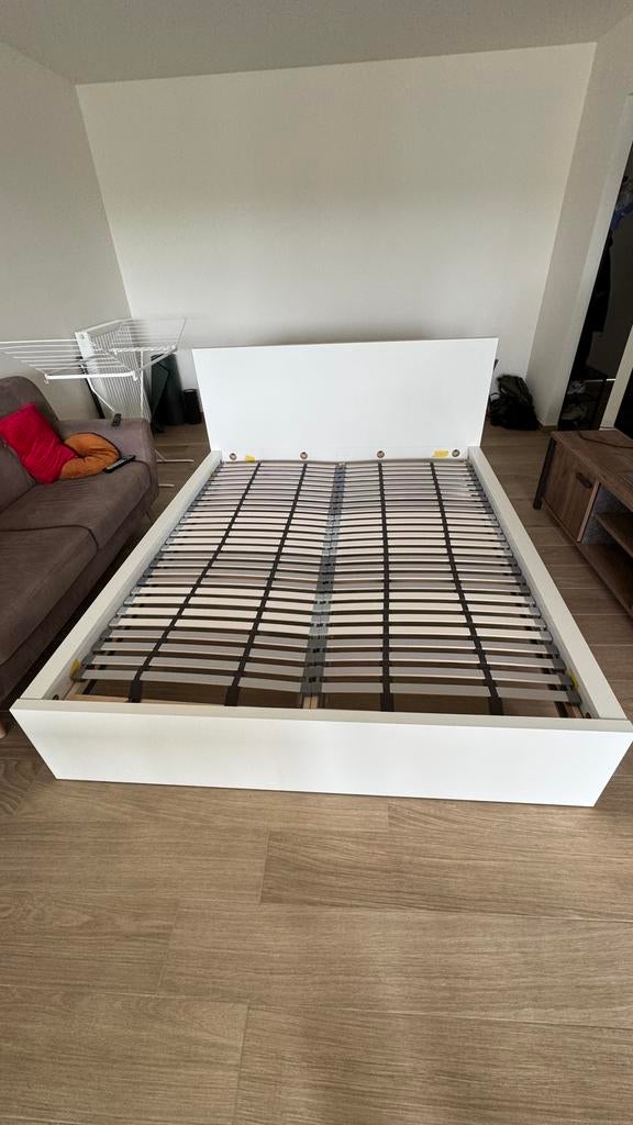 Ikea Malm Bedonderstel wit 160x200 cm Lönset, Ophalen, Overige materialen, Wit, Tweepersoons