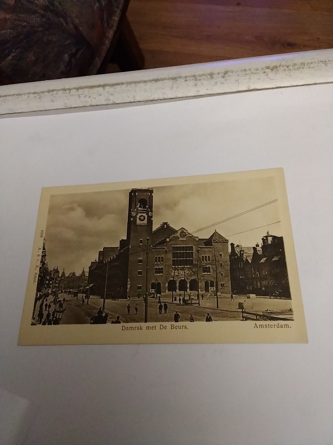 Oude briefkaart Damrak met De Beurs Amsterdam 1910, Ophalen of Verzenden