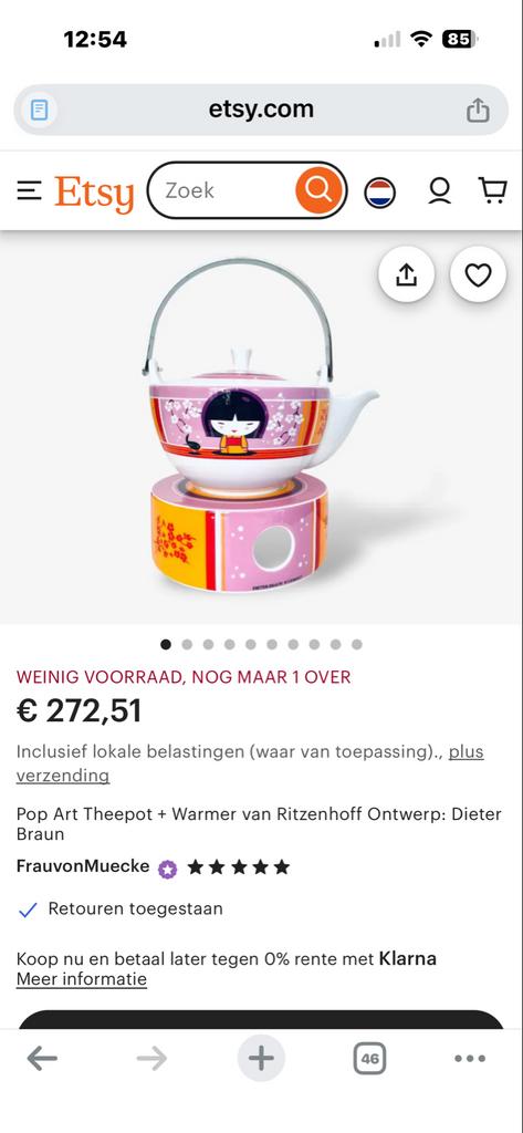 Pop Art Theepot + Warmer van Ritzenhoff - Dieter Braun, Ophalen of Verzenden, Zo goed als nieuw